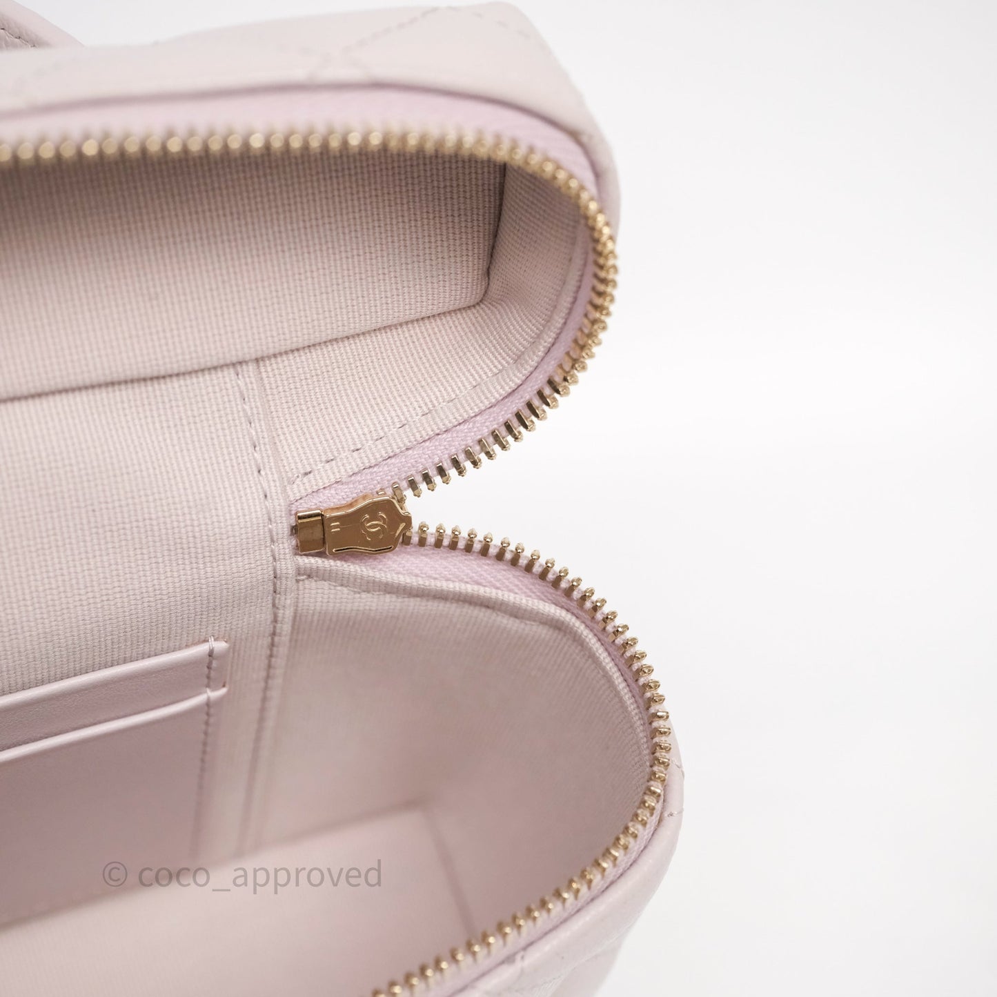 Chanel Top Handle Long Vanity with Chain Lilac Caviar Gold Hardware