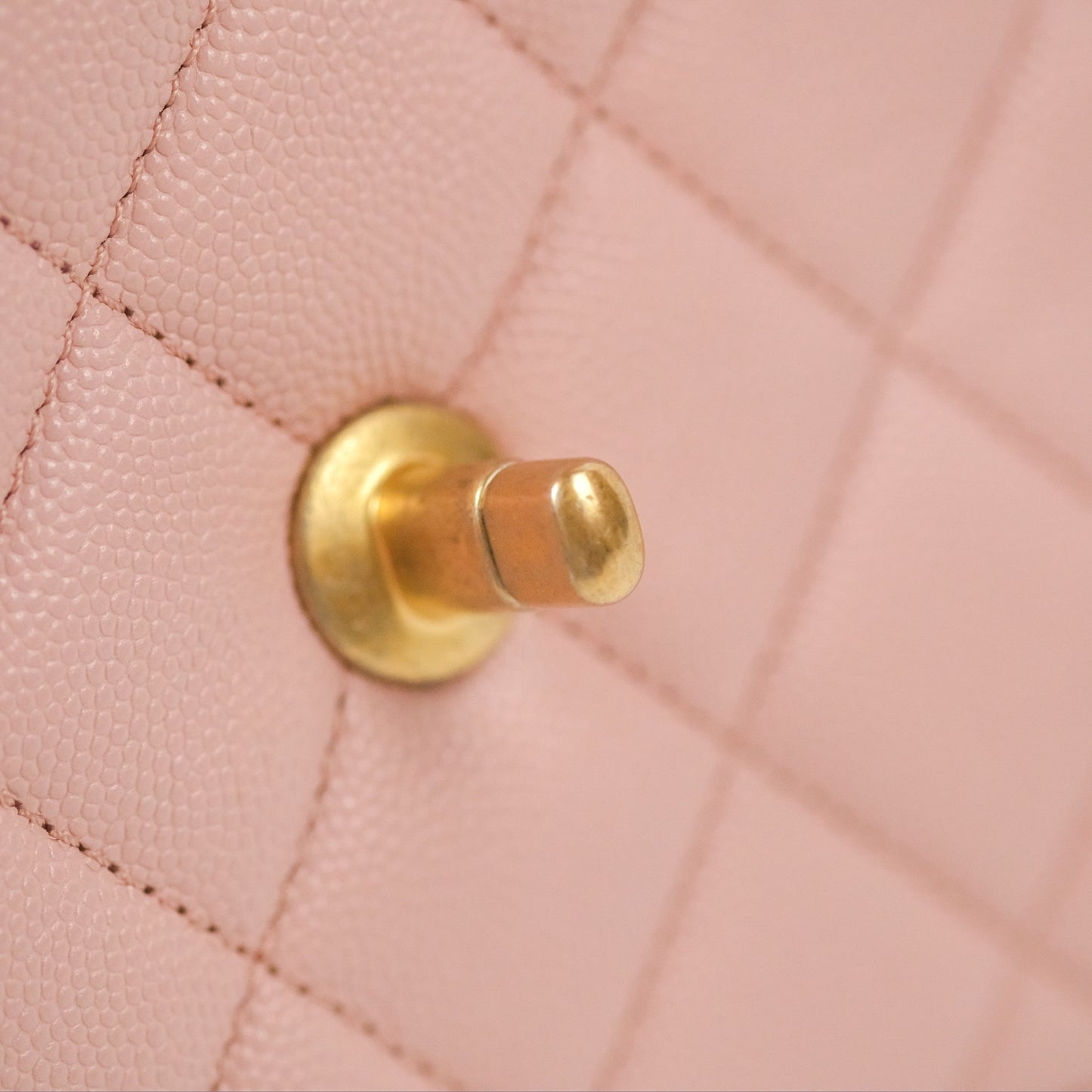 Chanel Carry Me Top Handle Flap Bag Pink Caviar Aged Gold Hardware 23S