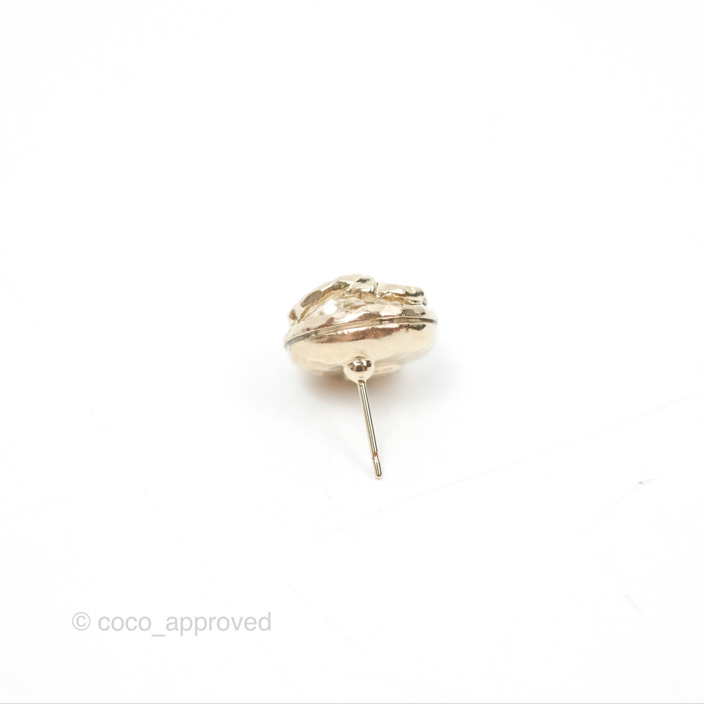 Chanel Round CC Crystal Round Earrings Gold Tone 21A
