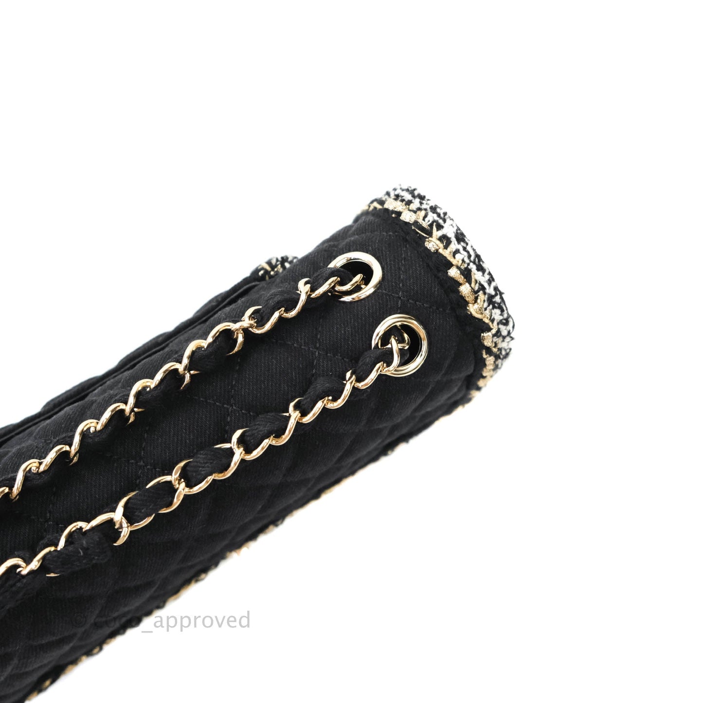Chanel Classic Flap Bag Black Denim Braided Gold Hardware 18A