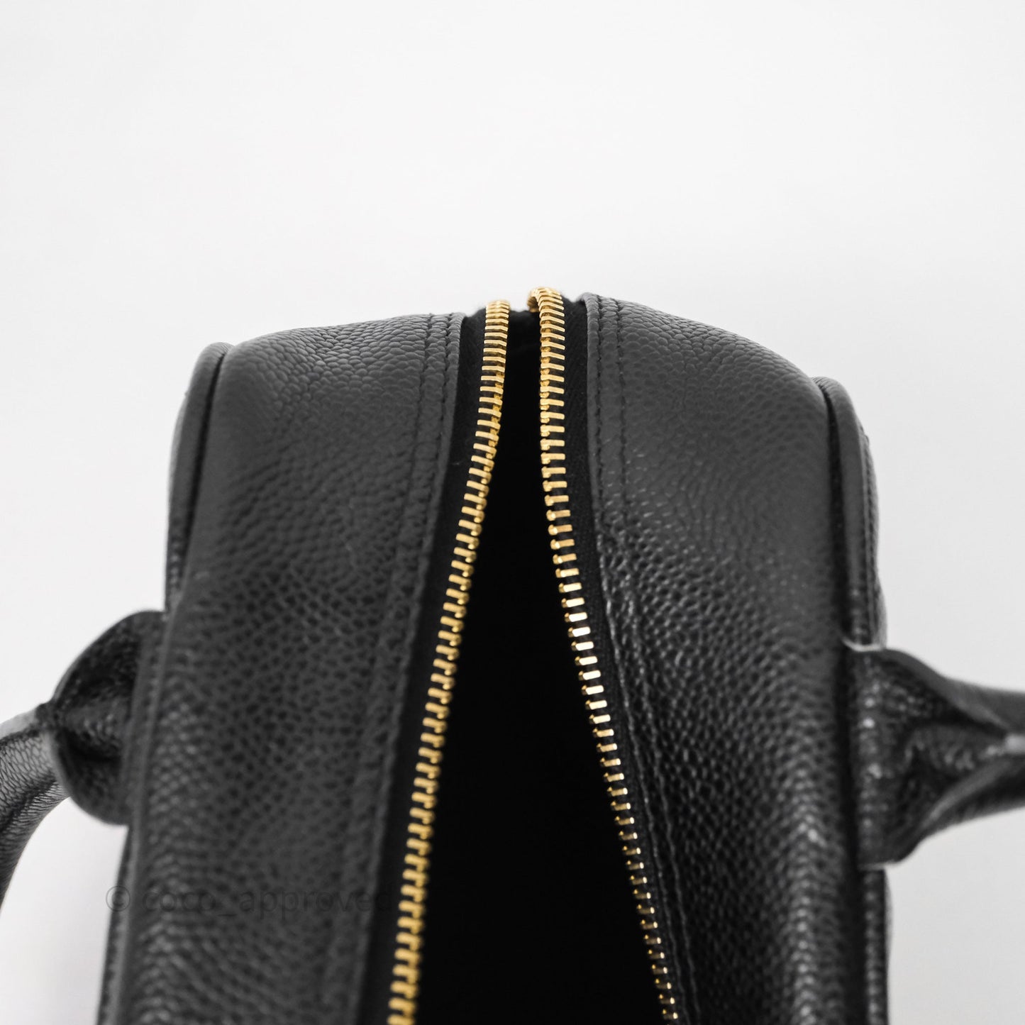 Chanel Vintage Mini CC Boston Bag Black Caviar Gold Hardware