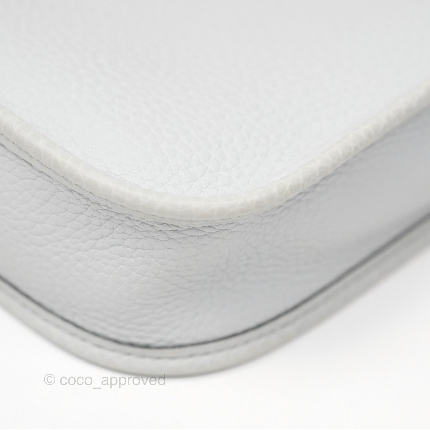 Hermès Mini Evelyne 16 Bleu Pale 08 Clemence/ Gris Etain 8F Gold Hardware