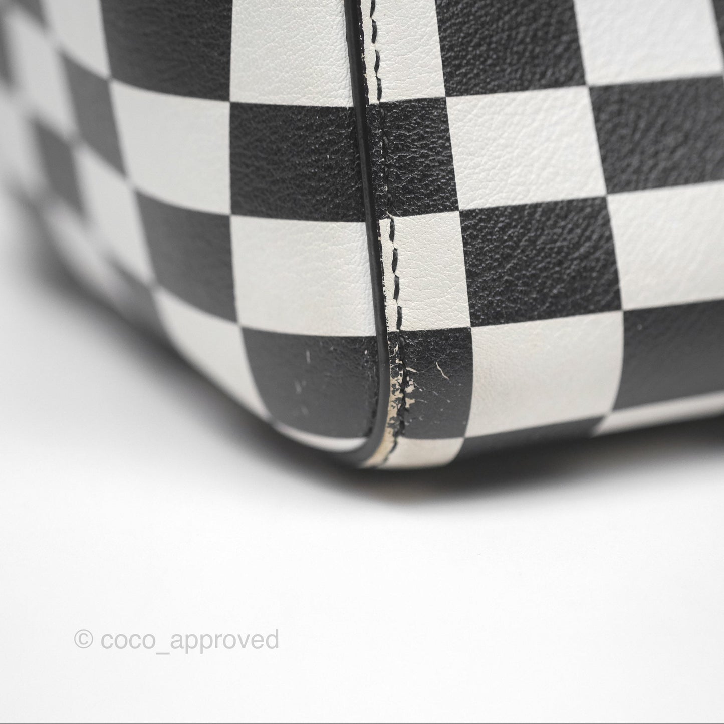Christian Dior Medium Lady Dior Checkered Black/ White Calfskin