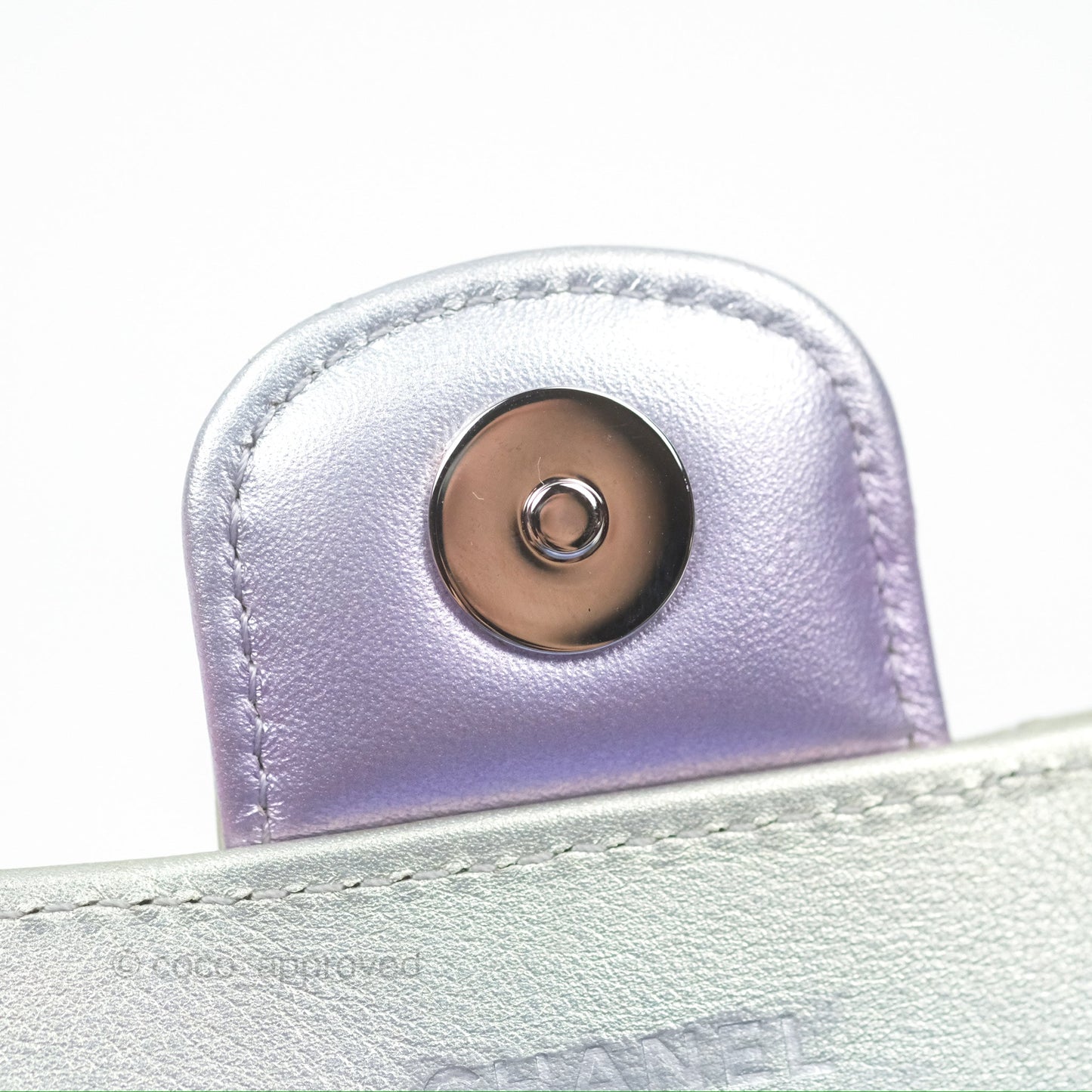 Chanel Quilted Case on Chain Iridescent Rainbow Calfskin