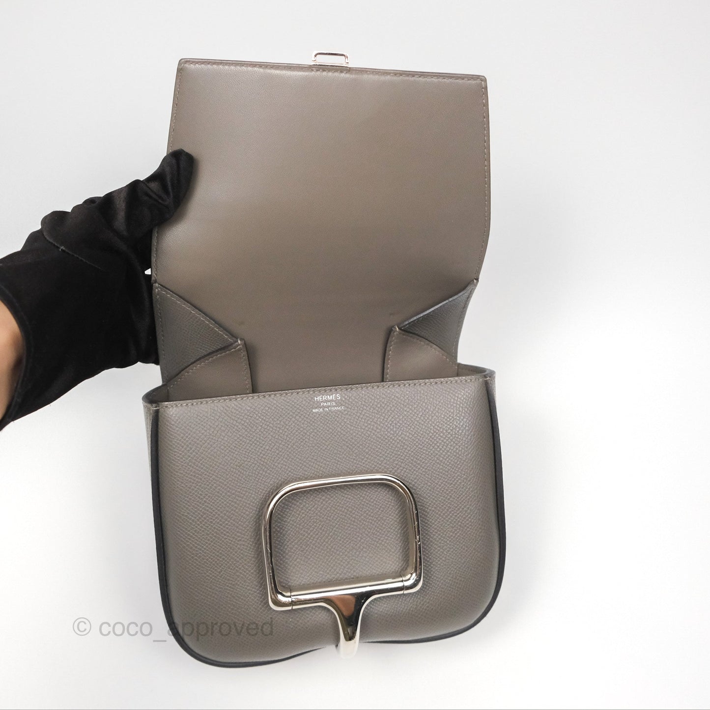 Hermès Della Cavalleria Mini Bag Gris Meyer 0L Epsom Palladium Hardware