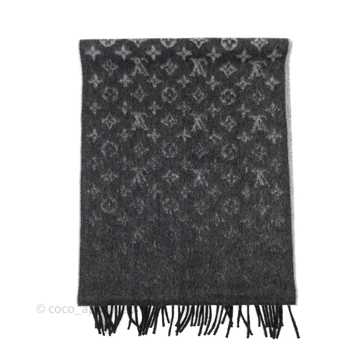 Louis Vuitton Monogram Scarf Grey Wool / Cashmere
