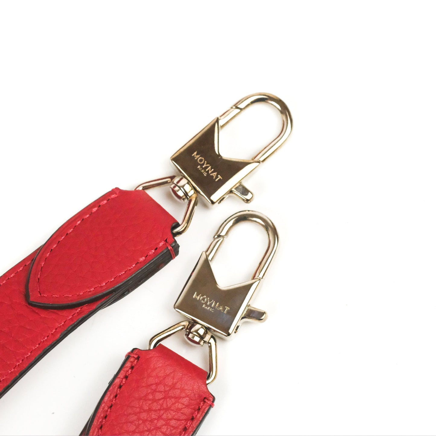 Moynat Swing Bag Red Grained Leather Silver Hardware