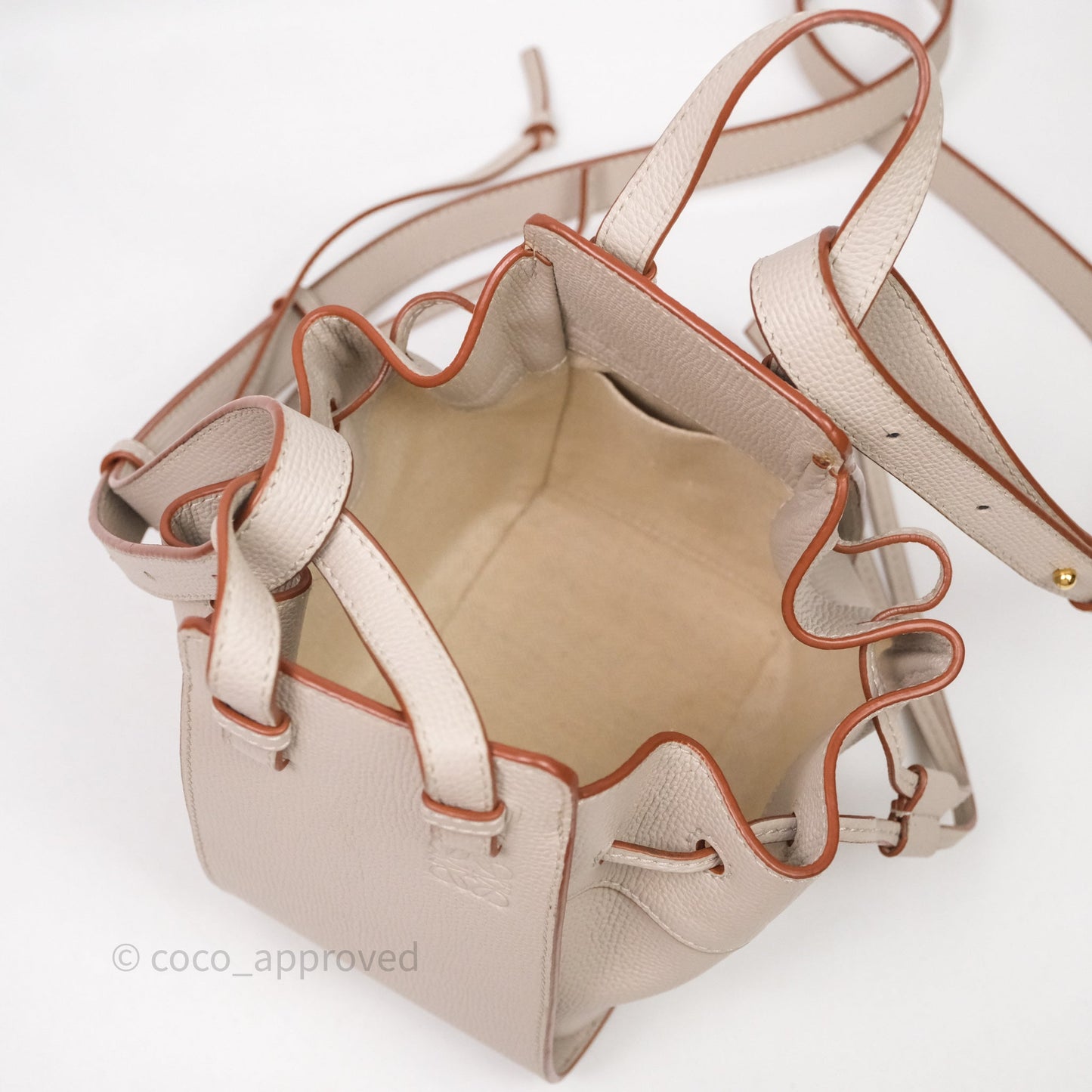 Loewe Mini Hammock Drawstring Light Ghost Calfskin