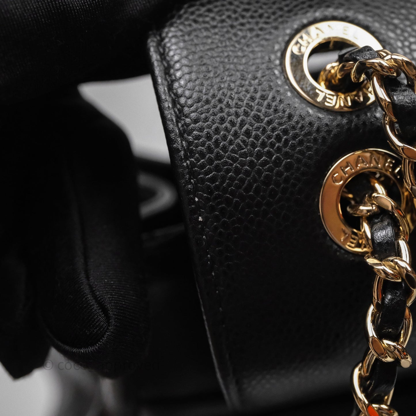 Chanel Quilted Business Affinity Backpack Black Caviar Light Gold Hardware