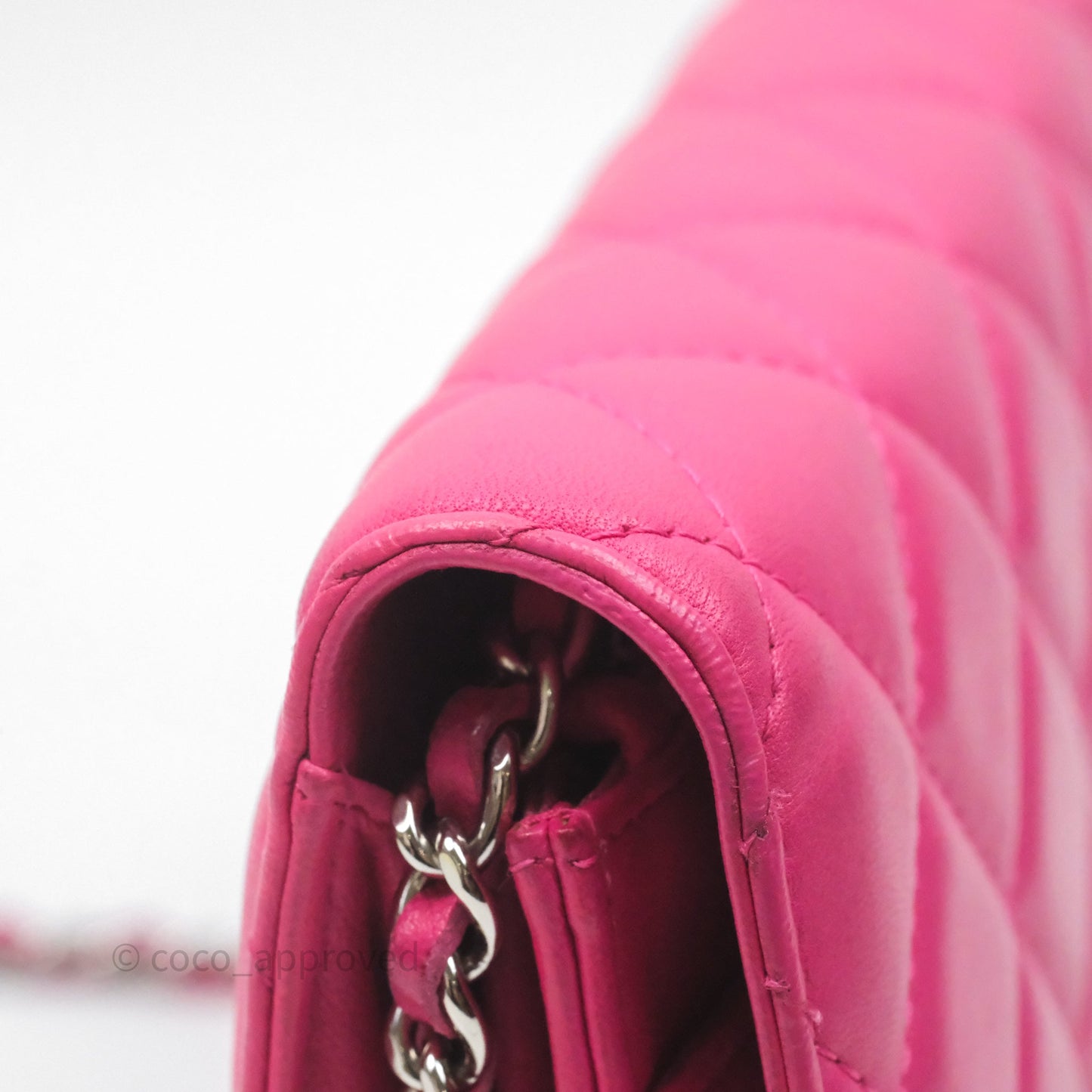 Chanel Quilted Wallet on Chain WOC Pink Lambskin Silver Hardware
