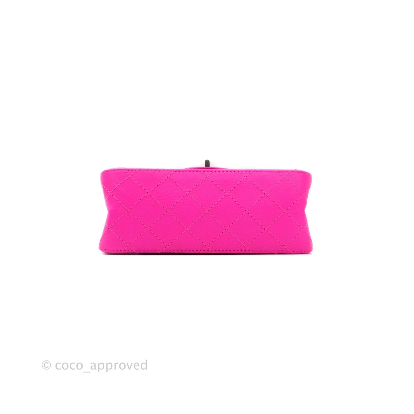 Chanel Mini Reissue 224 Fuchsia Neon Pink Goatskin Silver Hardware