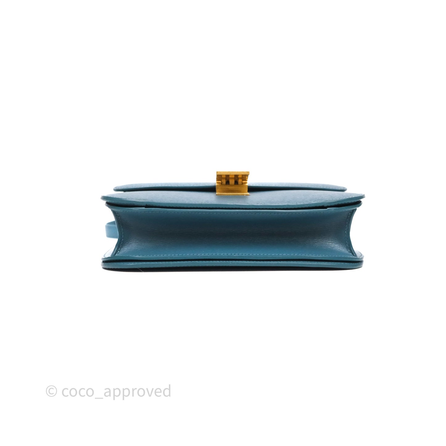 Celine Medium Classic Box Flap Blue Green Calfskin Gold Hardware