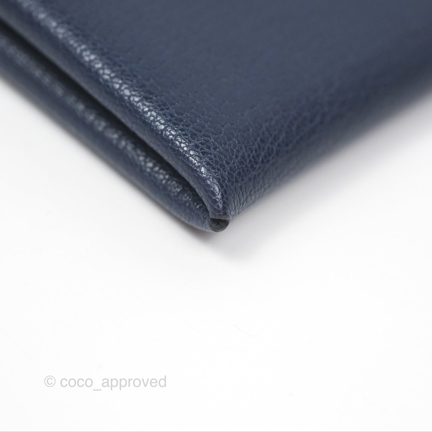 Hermès Calvi Card Holder Bleu Nuit 2Z Chevre Mysore