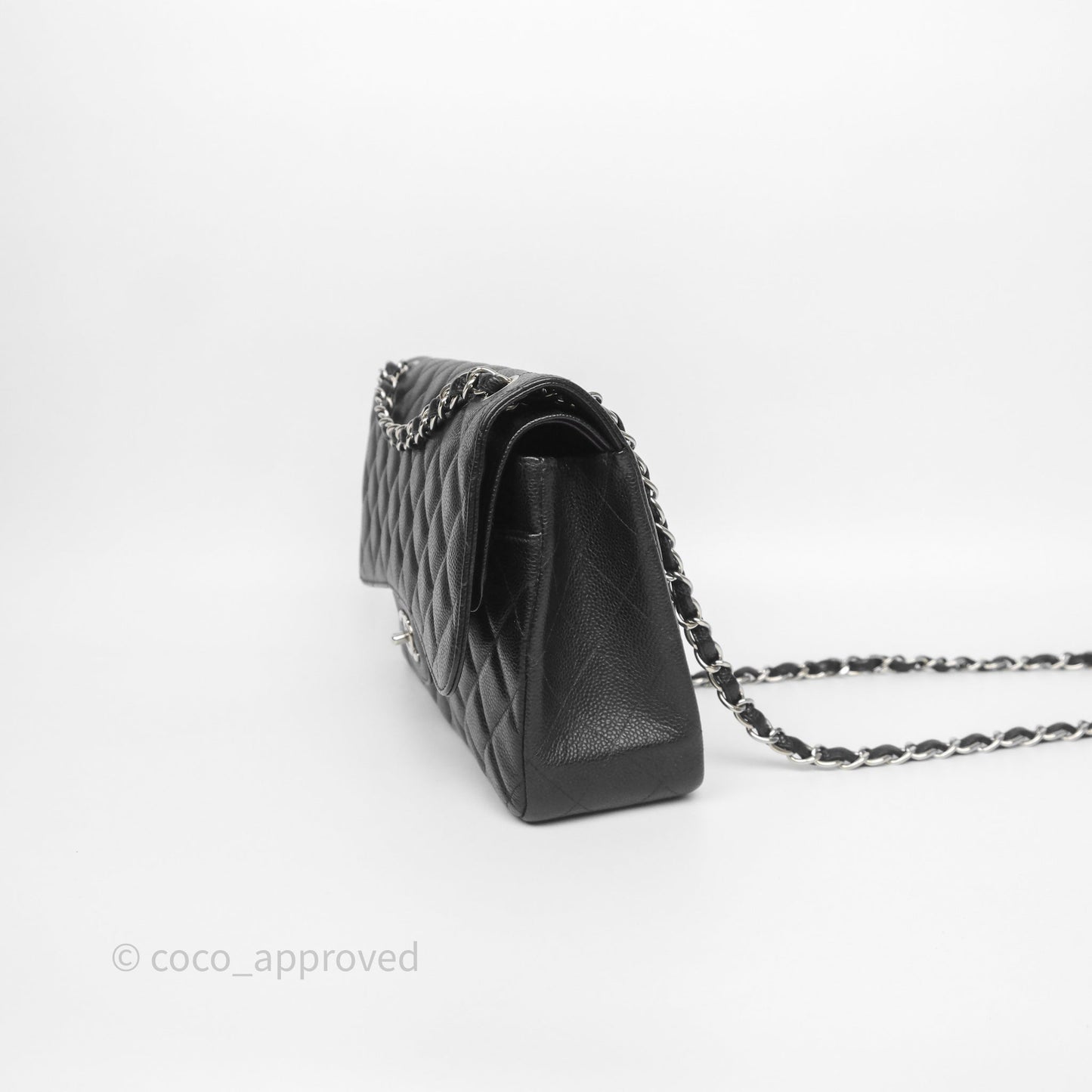 Chanel Jumbo Double Flap Black Caviar Silver Hardware⁣⁣