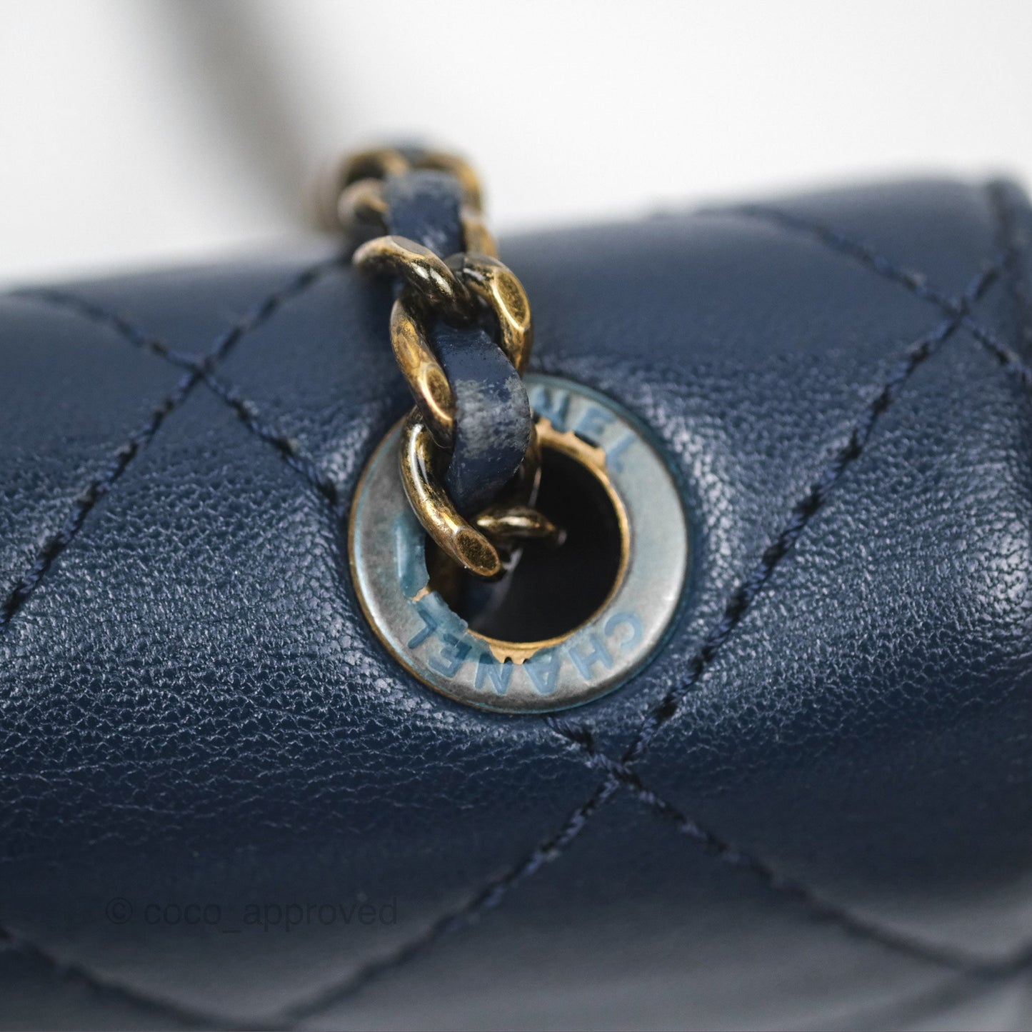 Chanel Beauty Lock Flap Bag Navy Sheepskin Aged Gold Hardware