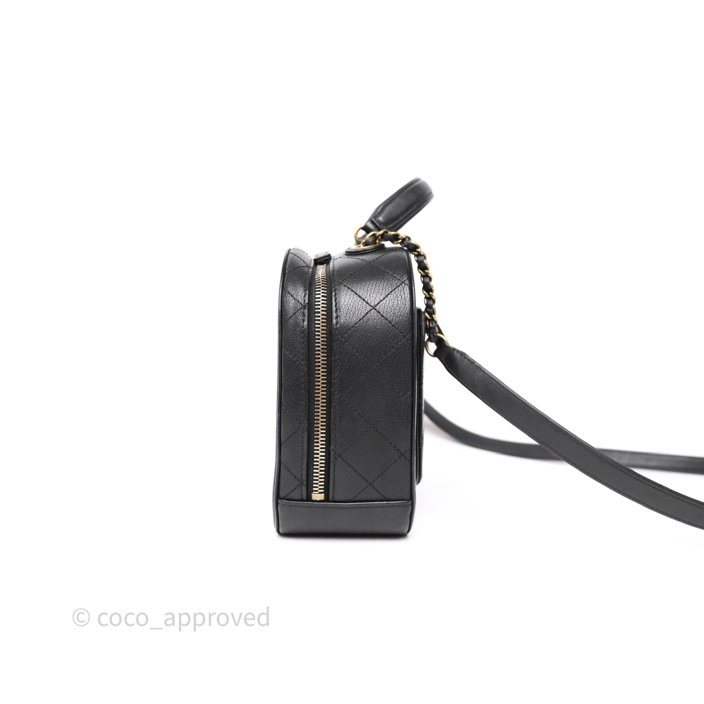 Chanel Coco Curve Vanity Black Calfskin & Goatskin Antique Gold Hardware