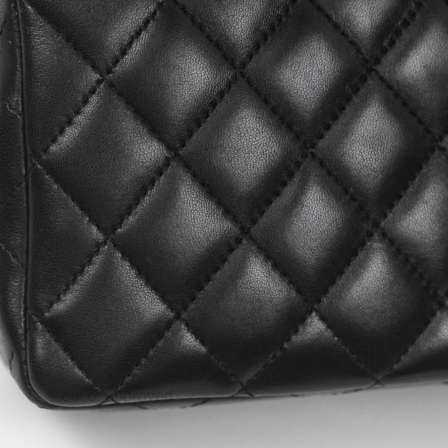 Chanel Quilted East West Flap Bag Black Lambskin Gold Hardware