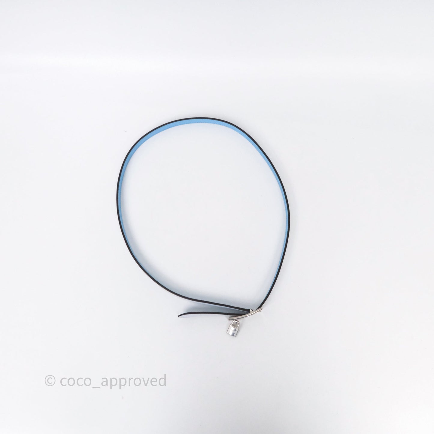 Hermès Lucky 15 Light Blue Reversible Swift/Epsom Belt Palladium Hardware