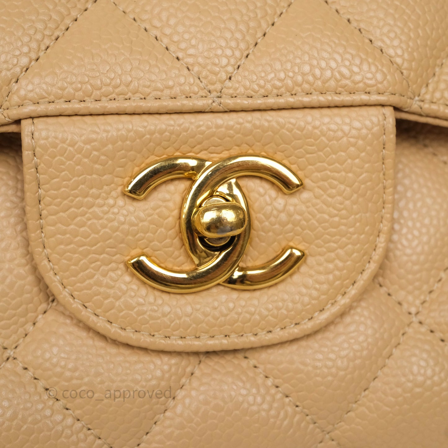 Chanel Jumbo Double Flap Beige Caviar Gold Hardware⁣⁣