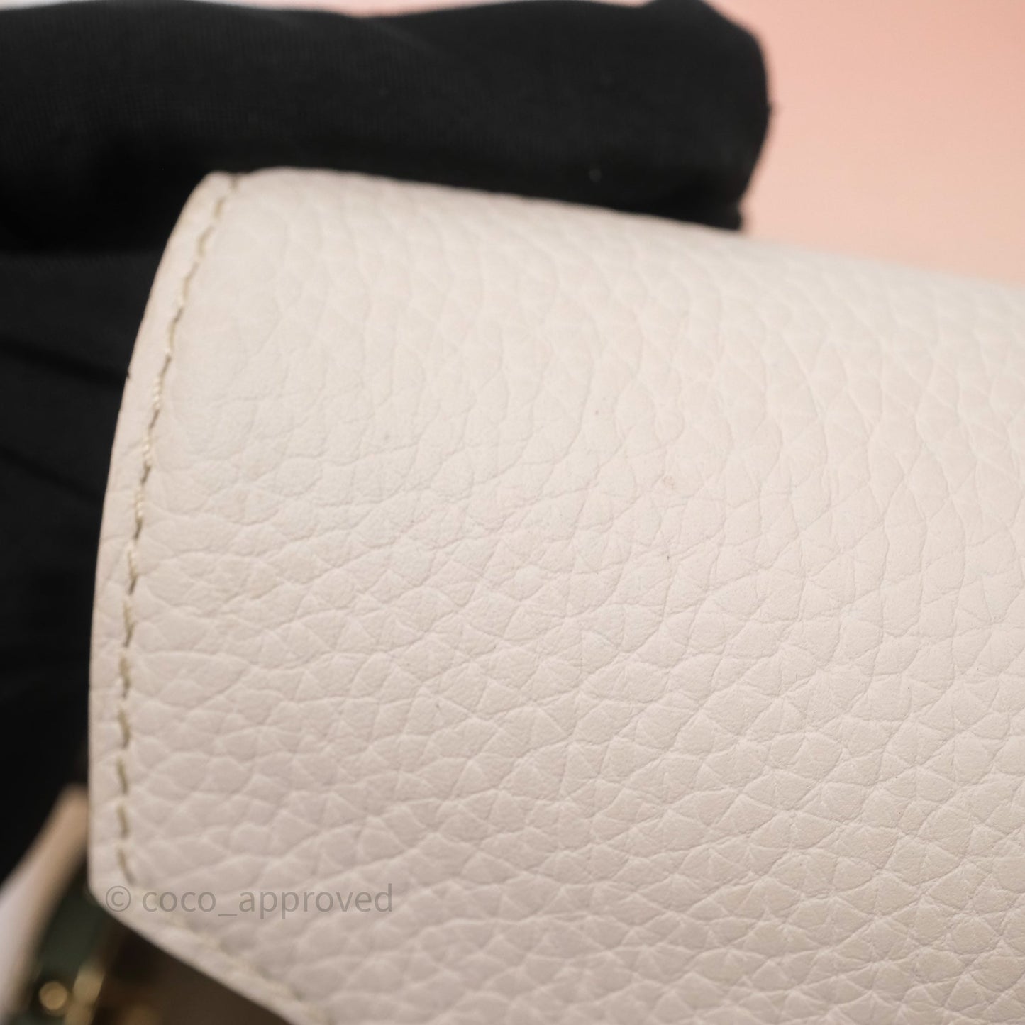 Louis Vuitton Capucines BB Creme Rose Jade Taurillon Leather Gold Hardware