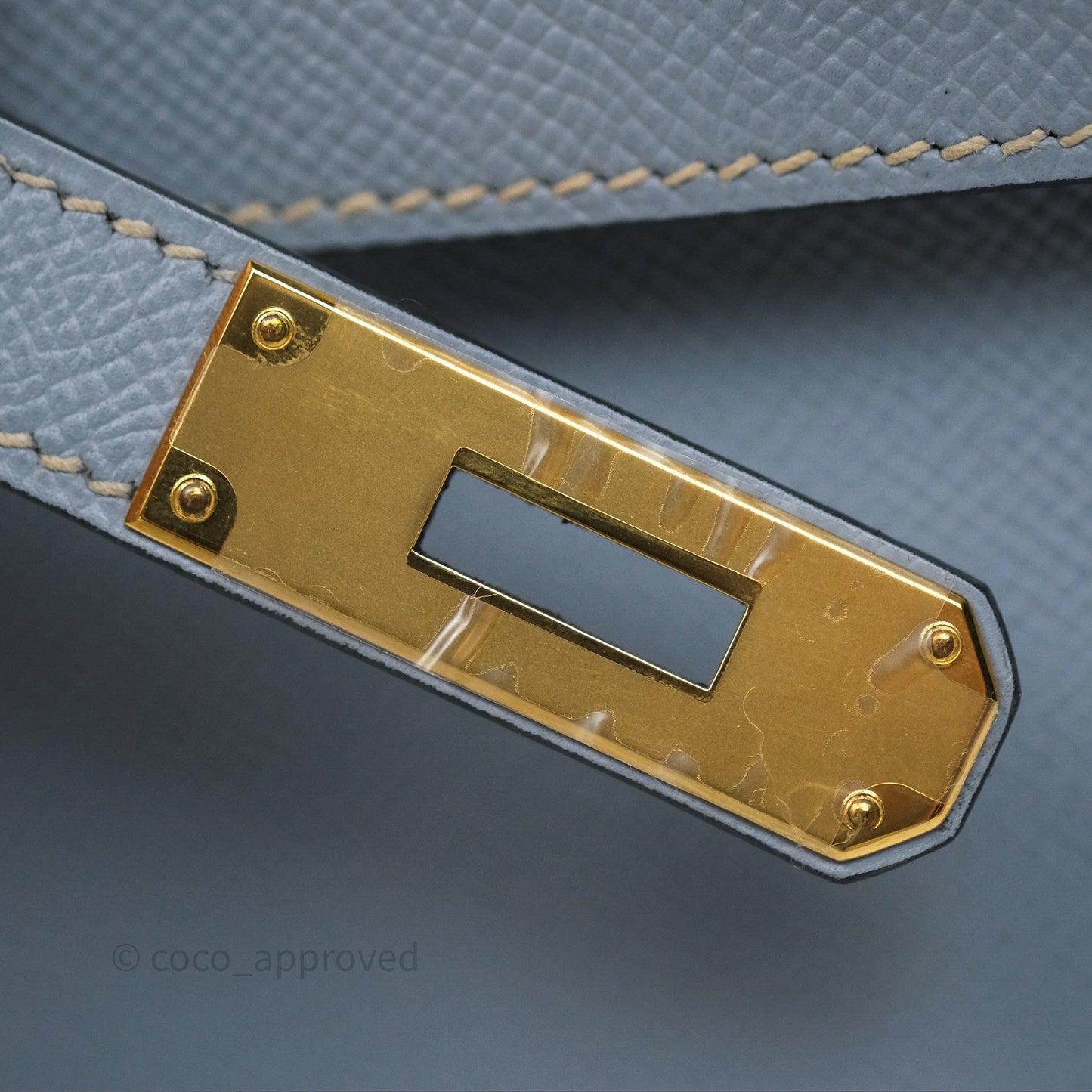 Hermès Kelly II 28 Sellier Bleu Lin J7 Epsom Gold Hardware