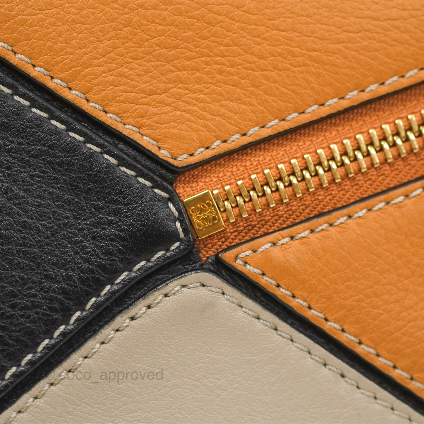 Loewe Small Puzzle Bag Amber/ Light Oat Calfskin Gold Hardware