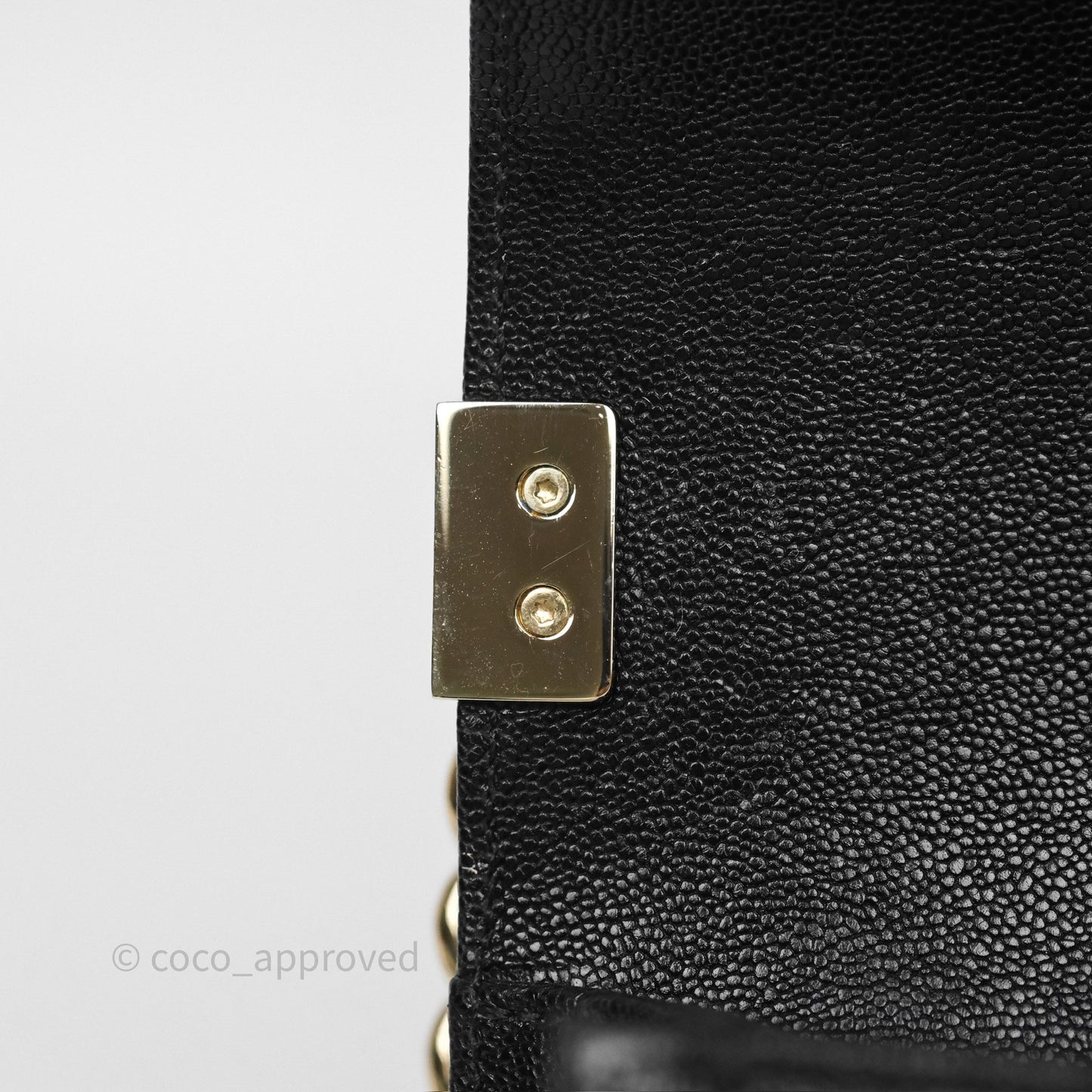 Chanel Small Boy Chevron Black Caviar Gold Hardware