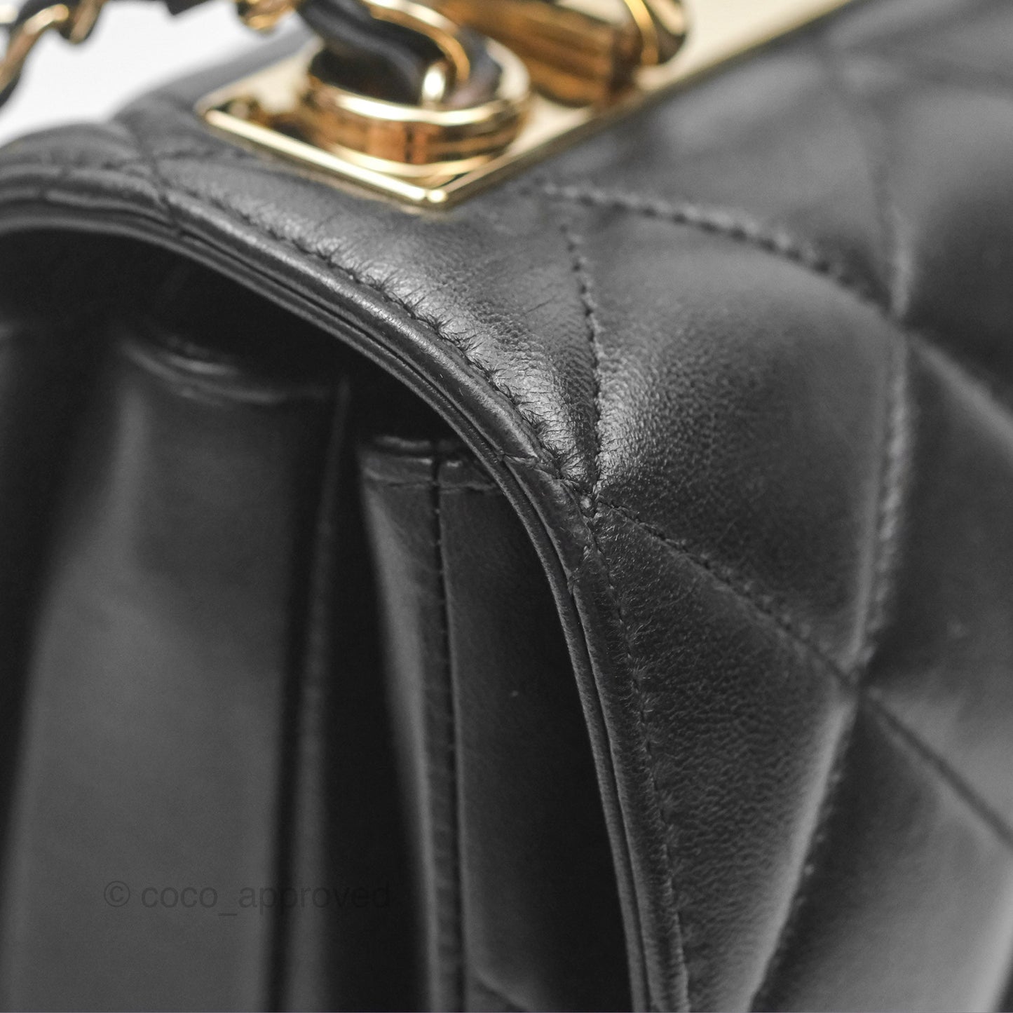 Chanel Small Trendy CC Black Lambskin Gold Hardware