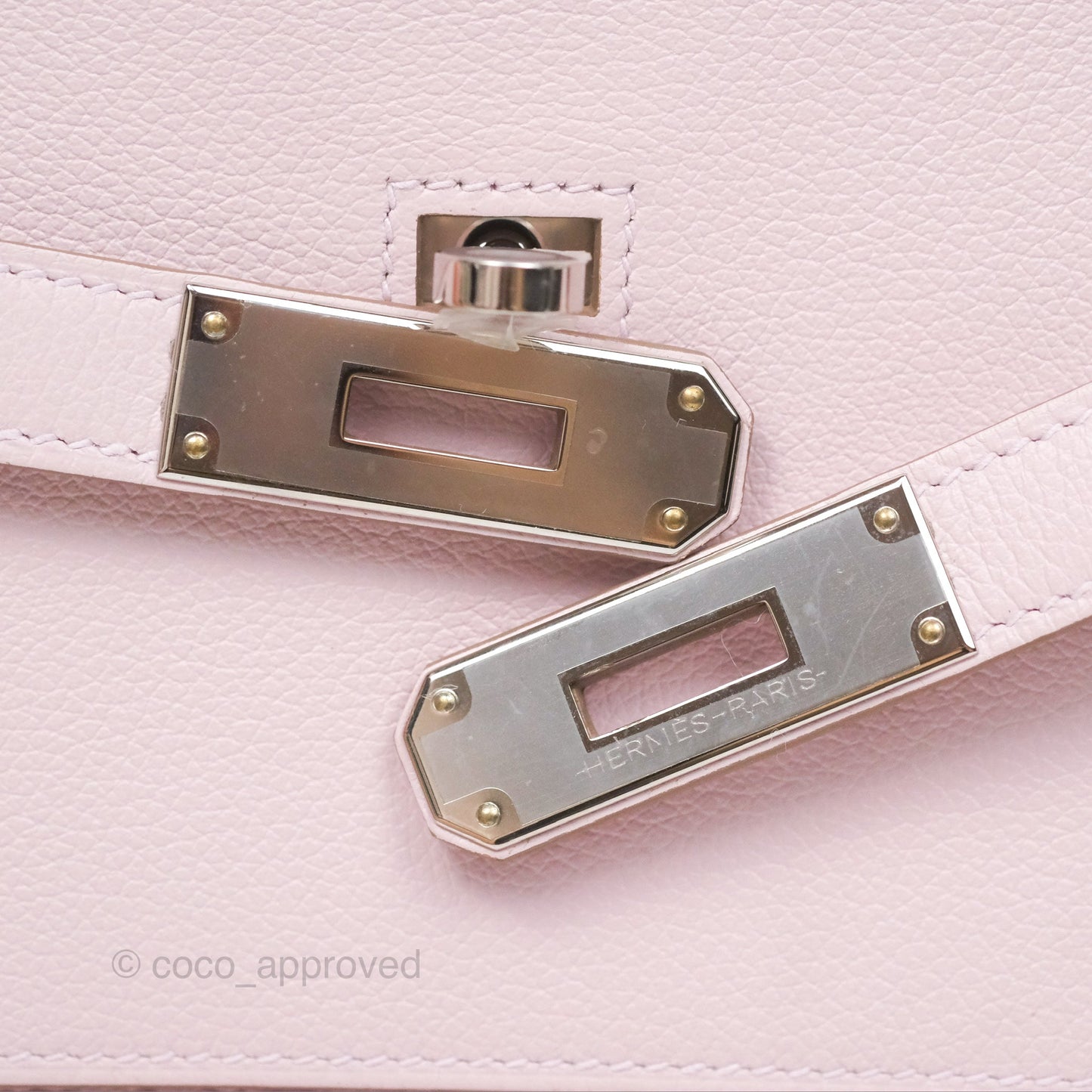 Hermès Mini Jypsiere Mauve Pale Evercolor Palladium Hardware