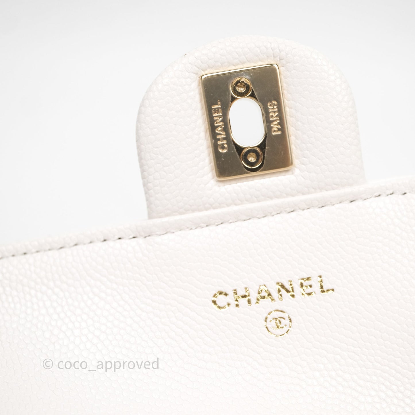 Chanel Small Coco Lady Quilted Flap Bag With Top Handle White Calfskin Gold Hardware