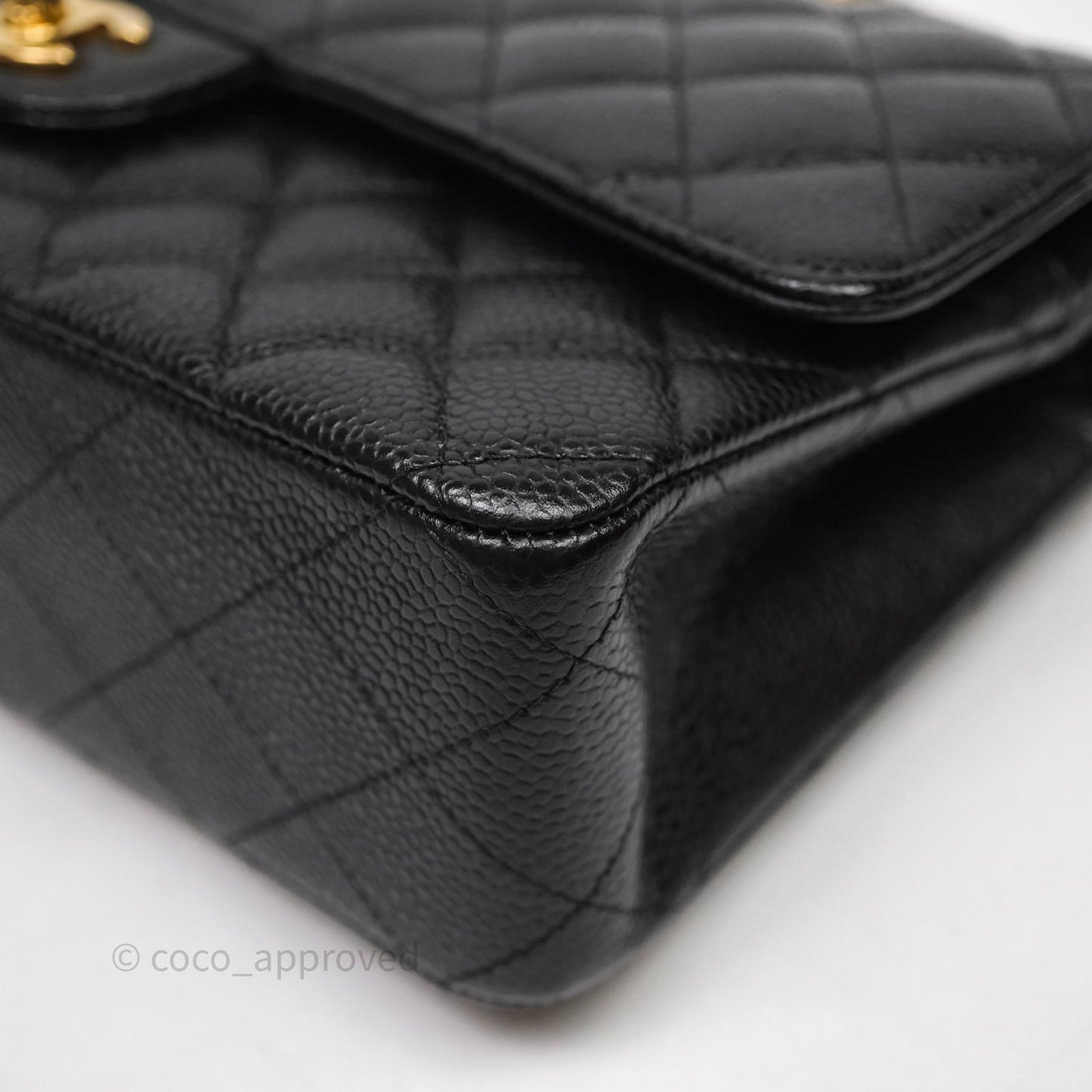 Chanel Classic Medium Flap Quilted Black Caviar Gold Hardware