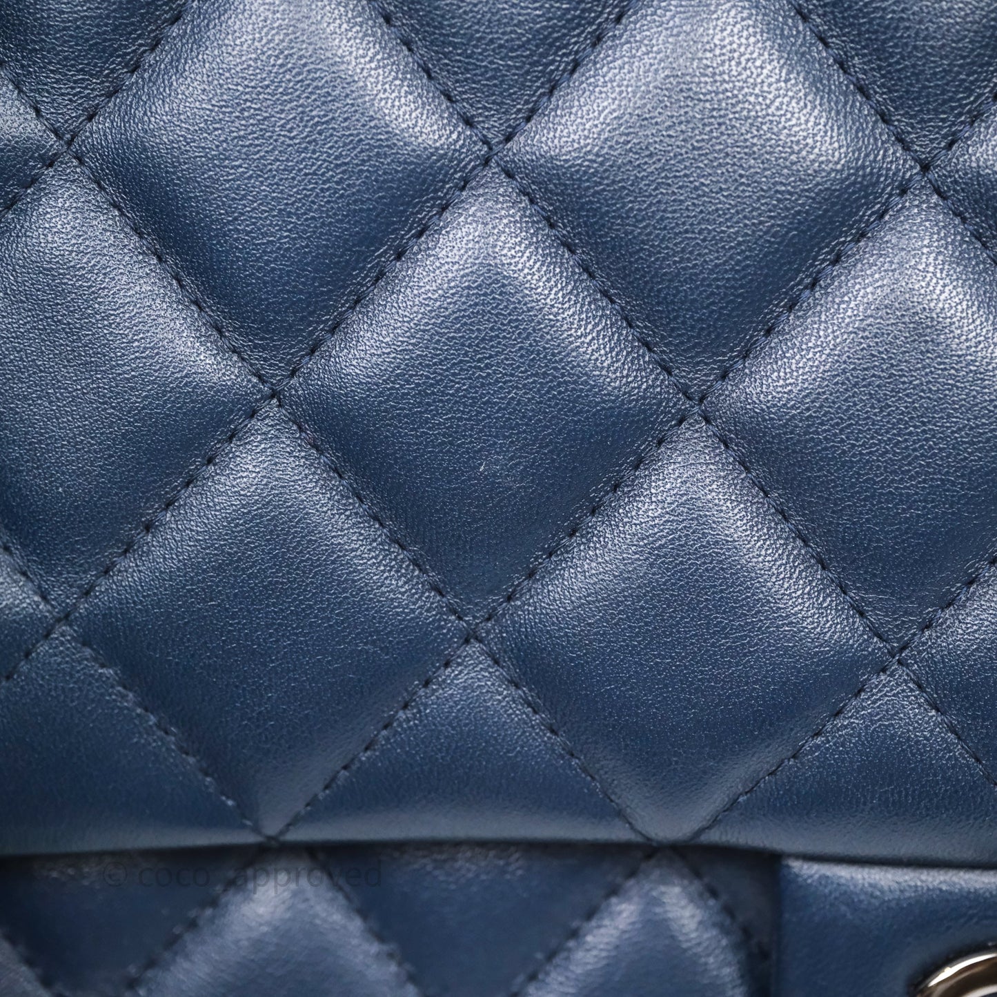 Chanel Quilted Clutch with Chain Lambskin Navy Gun Metal Hardware