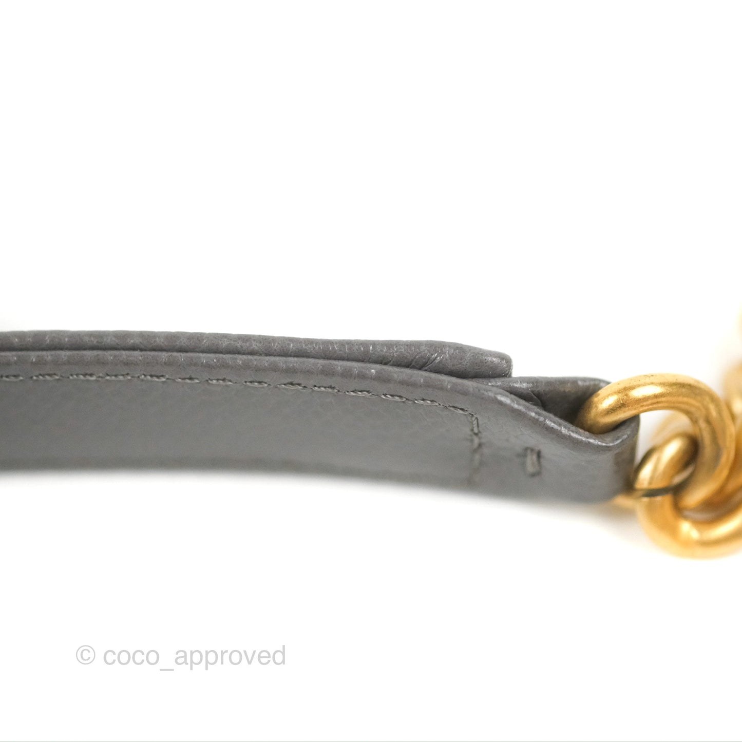 Chanel Quilted Boy Wallet on Chain WOC Dark Grey Caviar Gold Hardware
