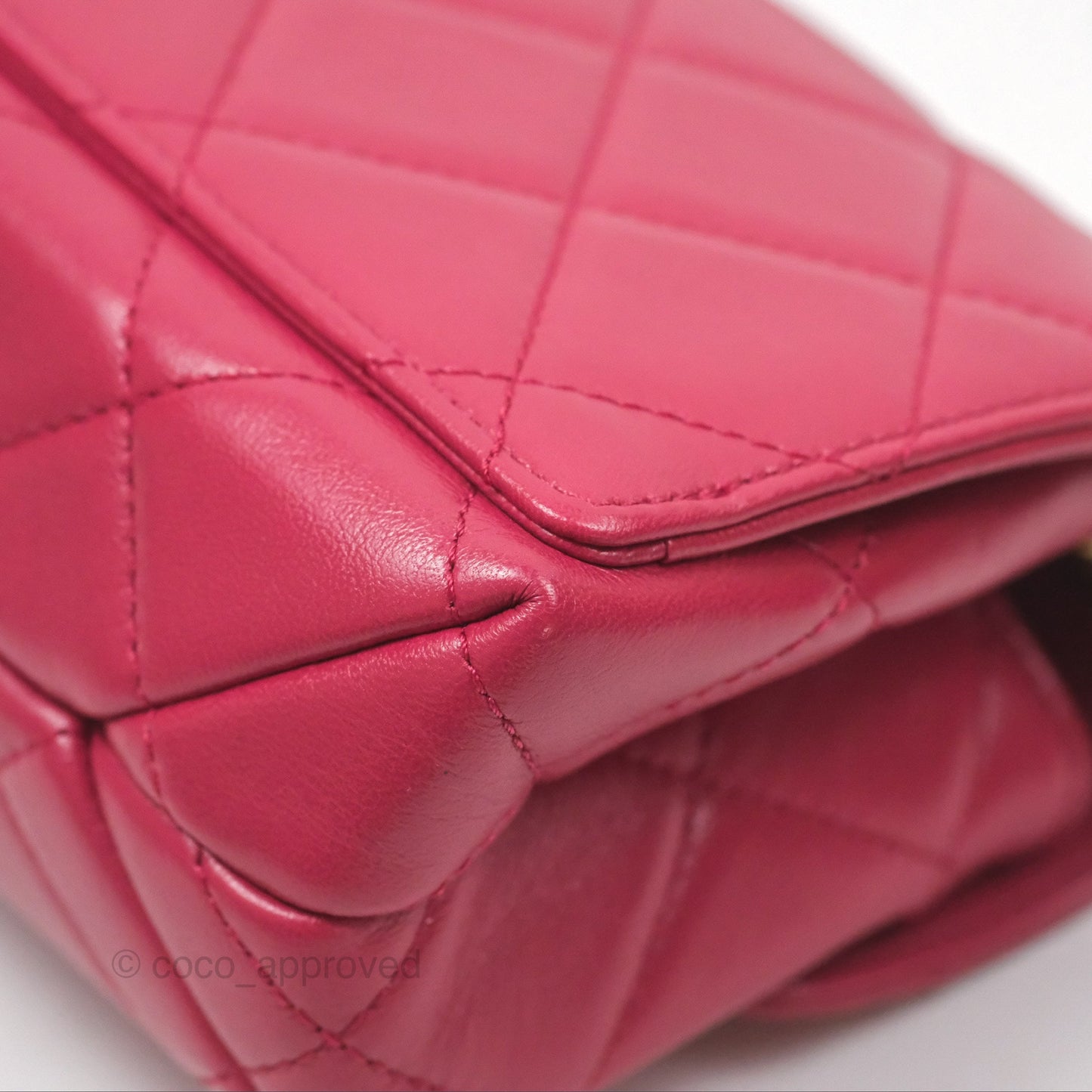 Chanel Diamond Lock CC Flap Bag Pink Lambskin Gold Hardware