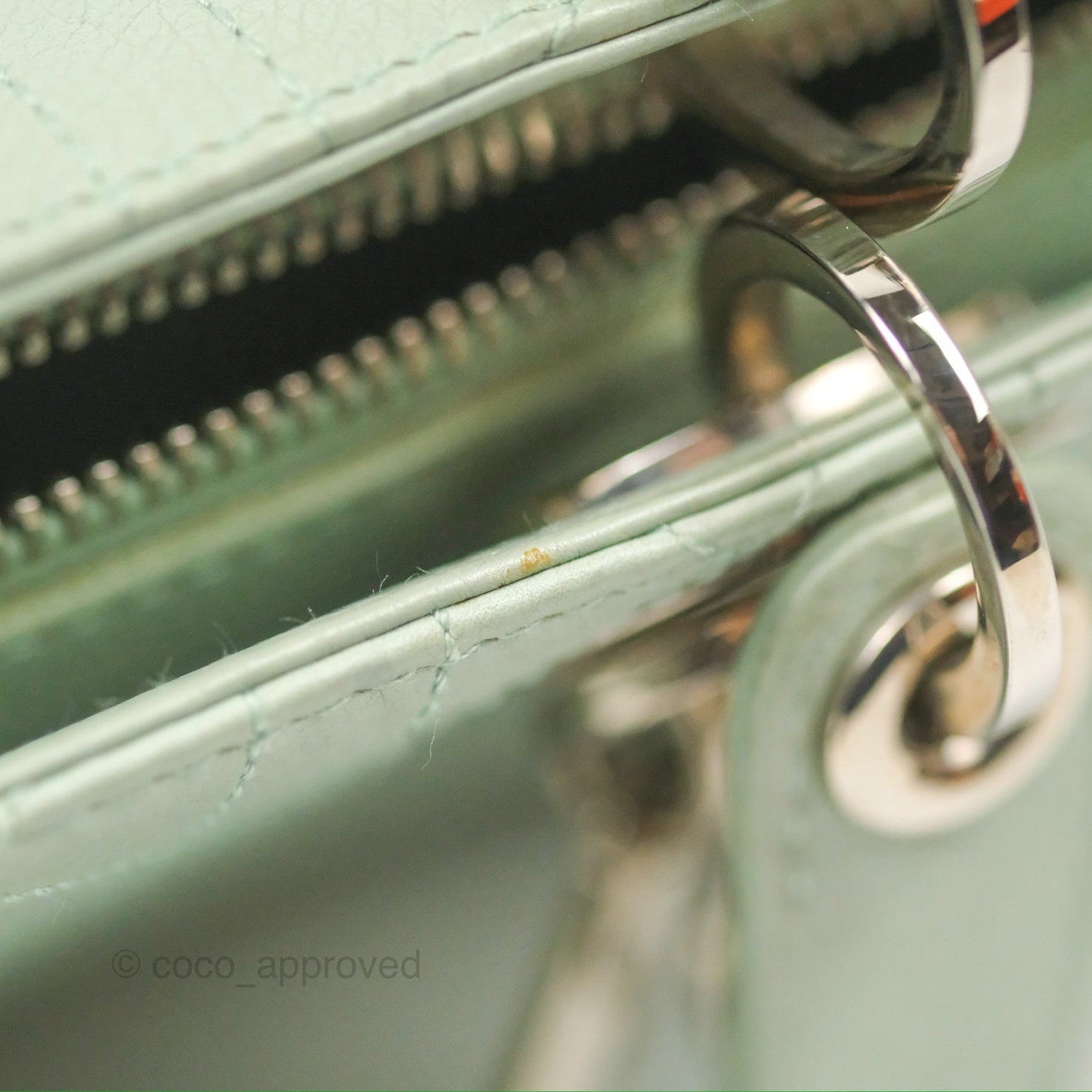 Dior East West Lady Dior Mint Green Calfskin Silver Hardware