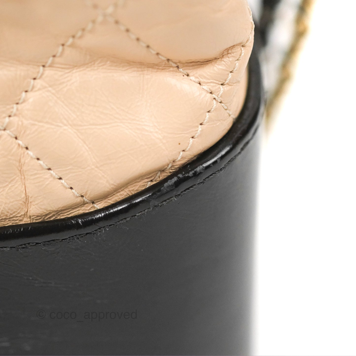 Chanel Large Gabrielle Shopping Tote Quilted Beige Aged Calfskin