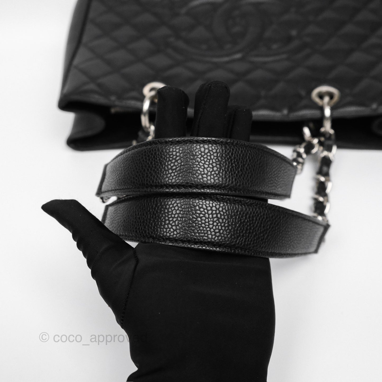 Chanel GST Black Caviar Silver Hardware
