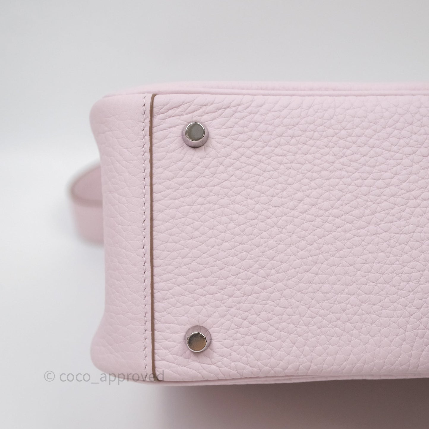 Hermès Mini Lindy 20 Mauve Pâle 09 Clemence Palladium Hardware