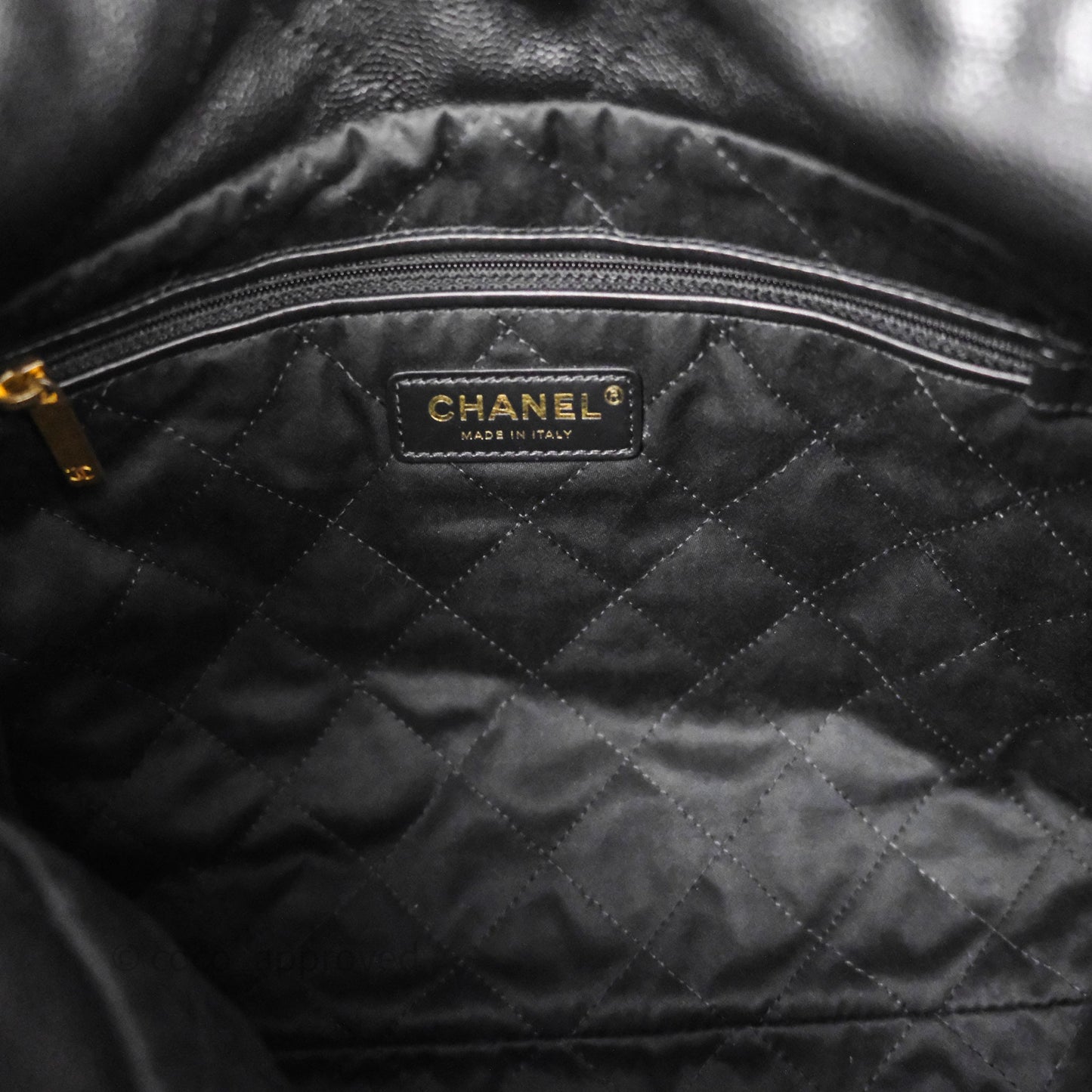 Chanel 22 Small Black Caviar Aged Gold Hardware