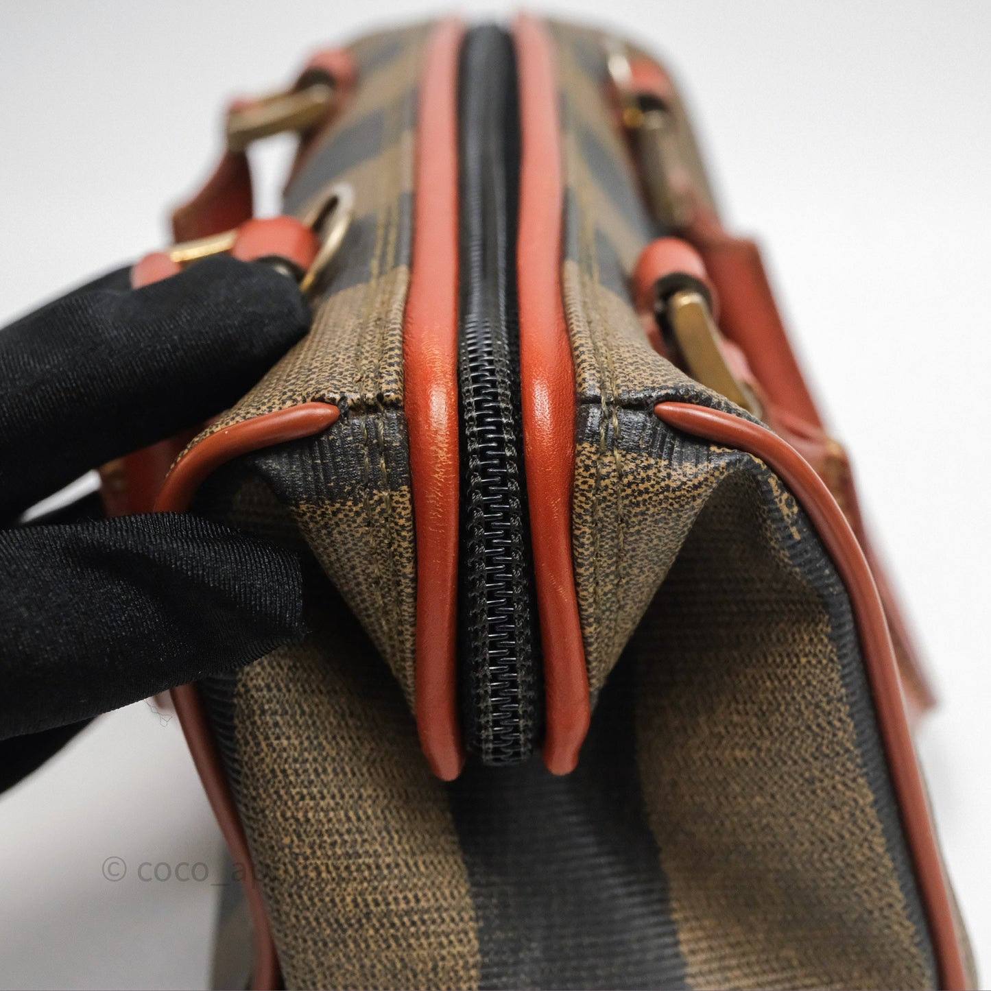 Fendi Mini Vintage Striped Boston Bag