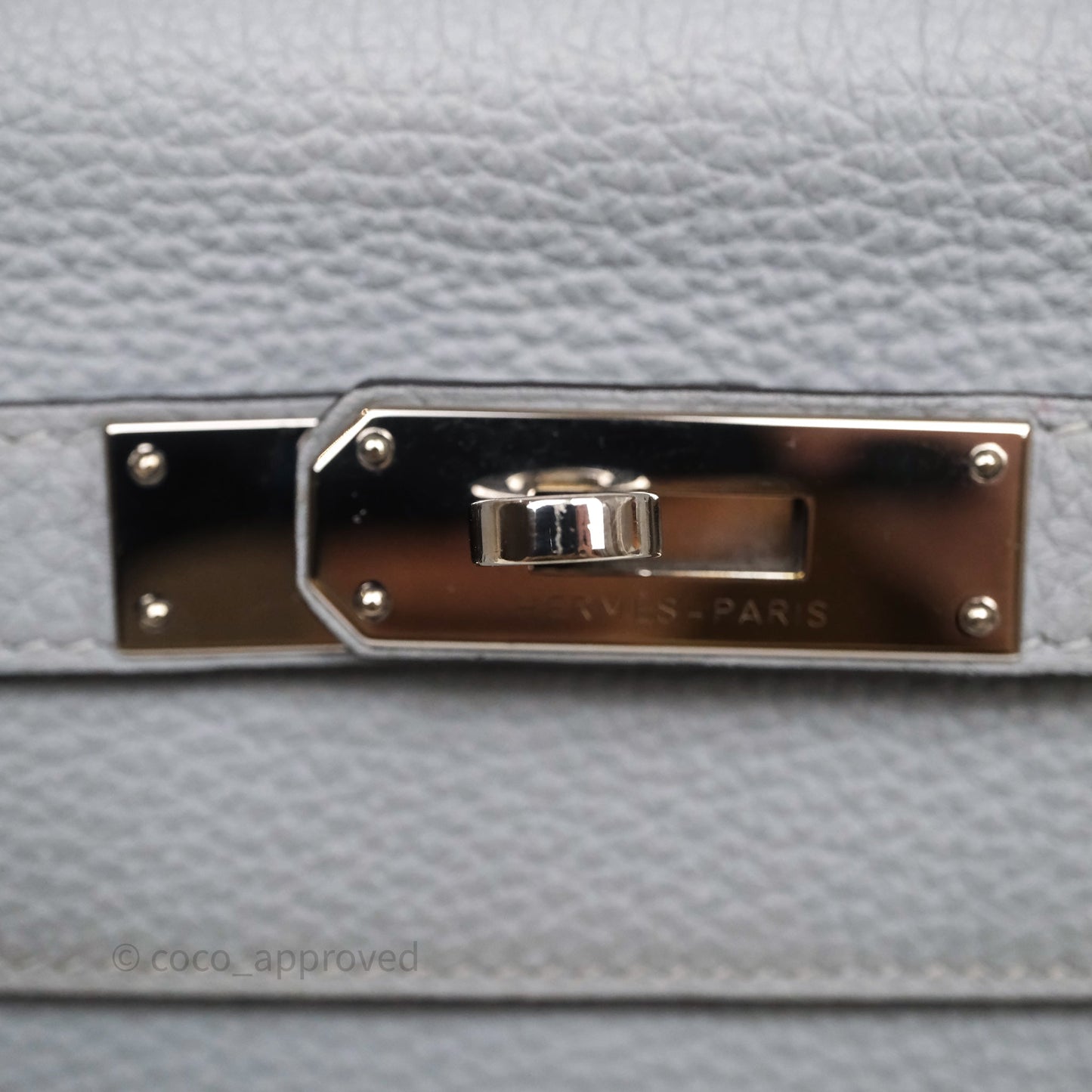 Hermès Kelly 32 Retourne Bleu Glacier 8U Togo Palladium Hardware