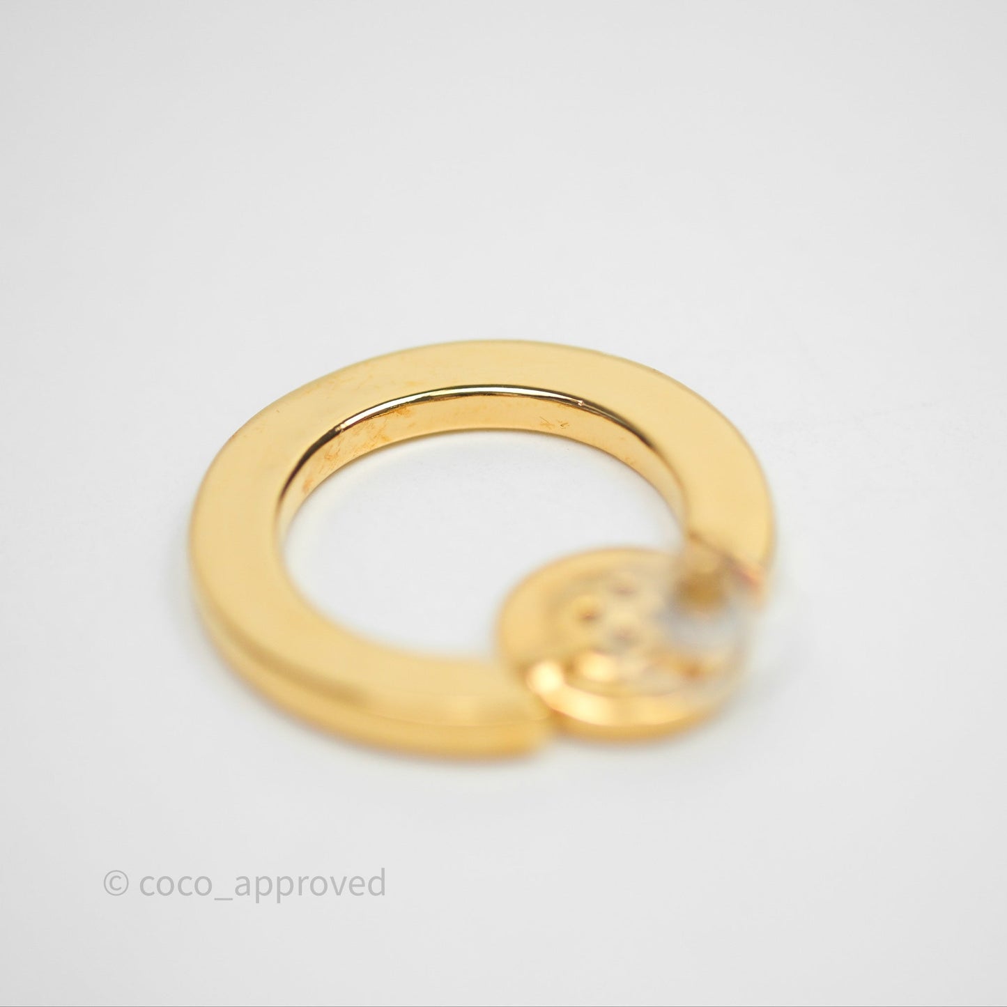 Chanel CC Round Earrings Gold Tone 20A