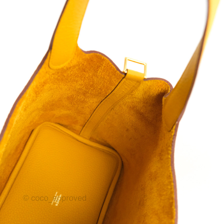 Hermès Picotin Lock 18 Jaune Ambre Clemence Gold Hardware
