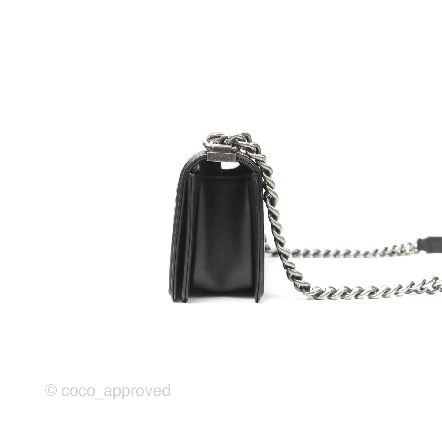 Chanel Small Boy Quilted Black Calfskin Ruthenium Hardware