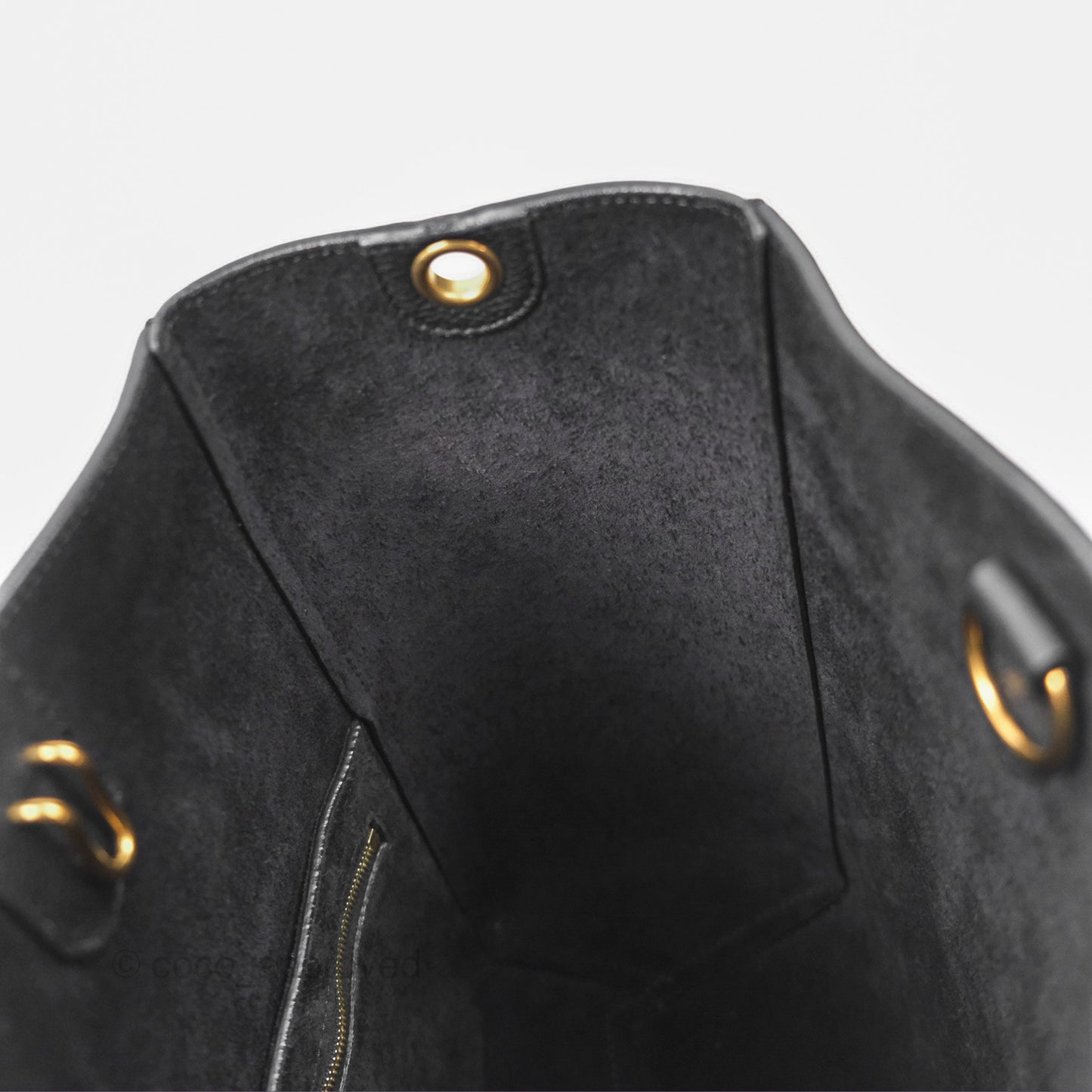 Celine Small Sangle Bucket Bag Black Grained Calfskin Gold Hardware