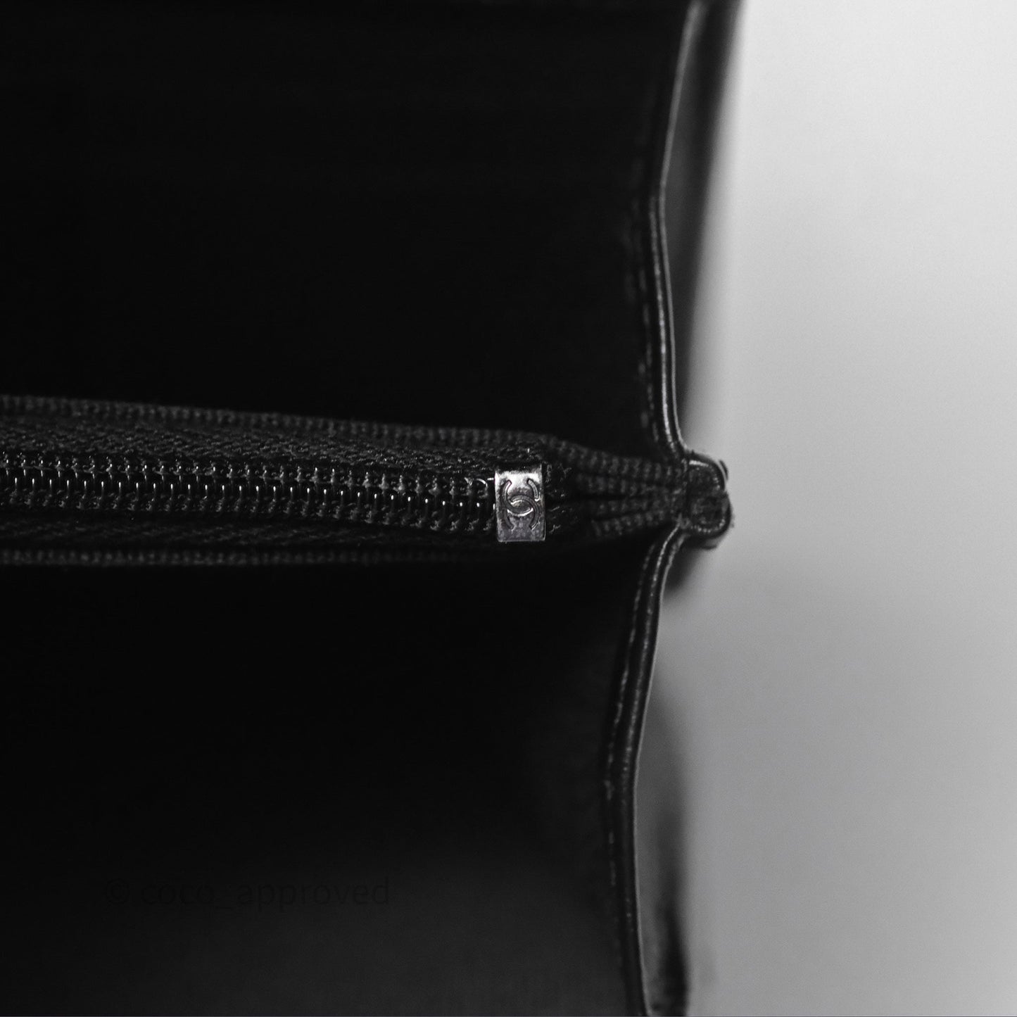 Chanel Mini Crystal Top Handle Wallet On Chain WOC Black Calfskin Gun Metal Hardware 23K