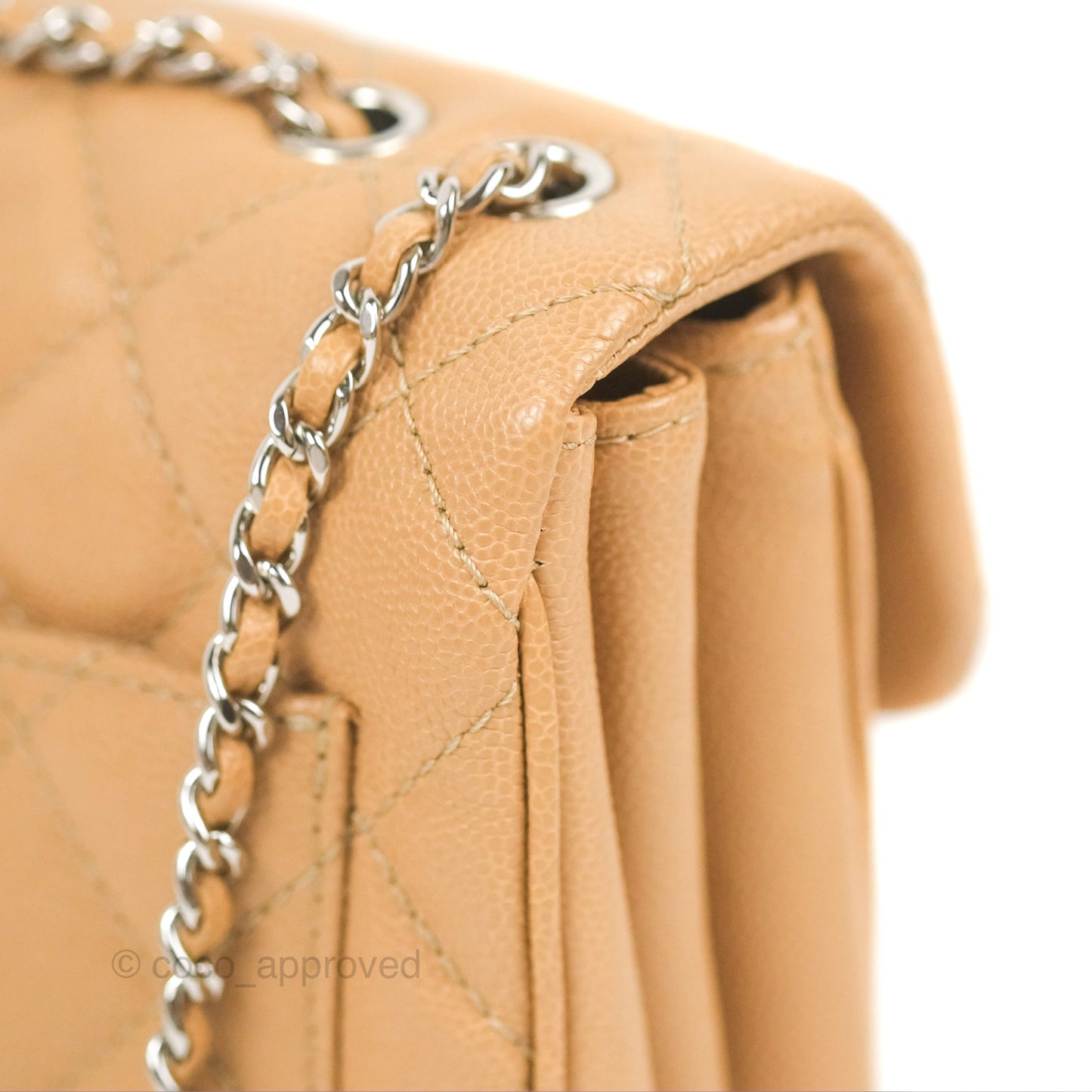 Chanel Quilted Small Urban Companion Flap Bag Beige Caviar Silver Hardware