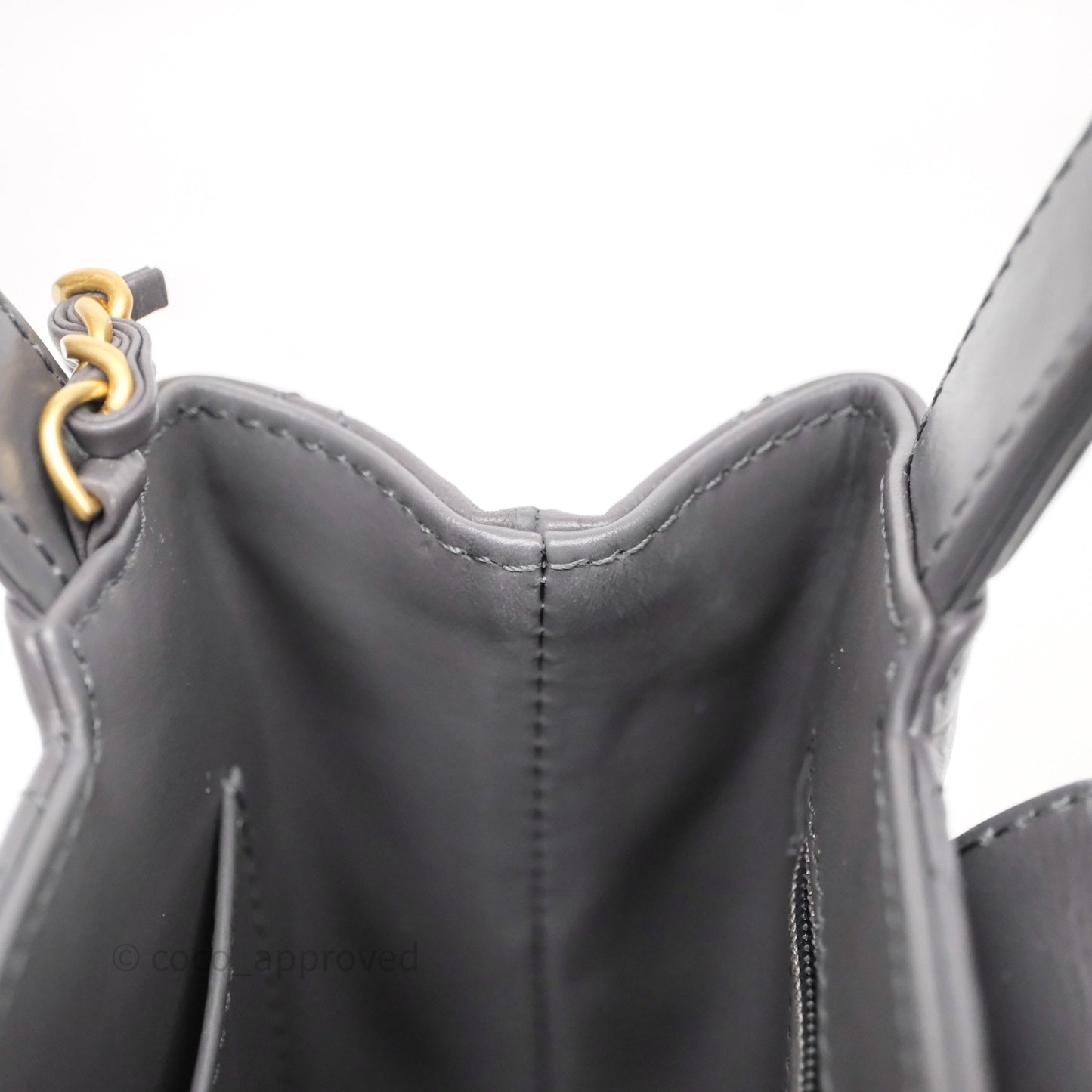Chanel Kelly Bag Quilted Grey Shiny Crumpled Calfskin Aged Gold Hardware