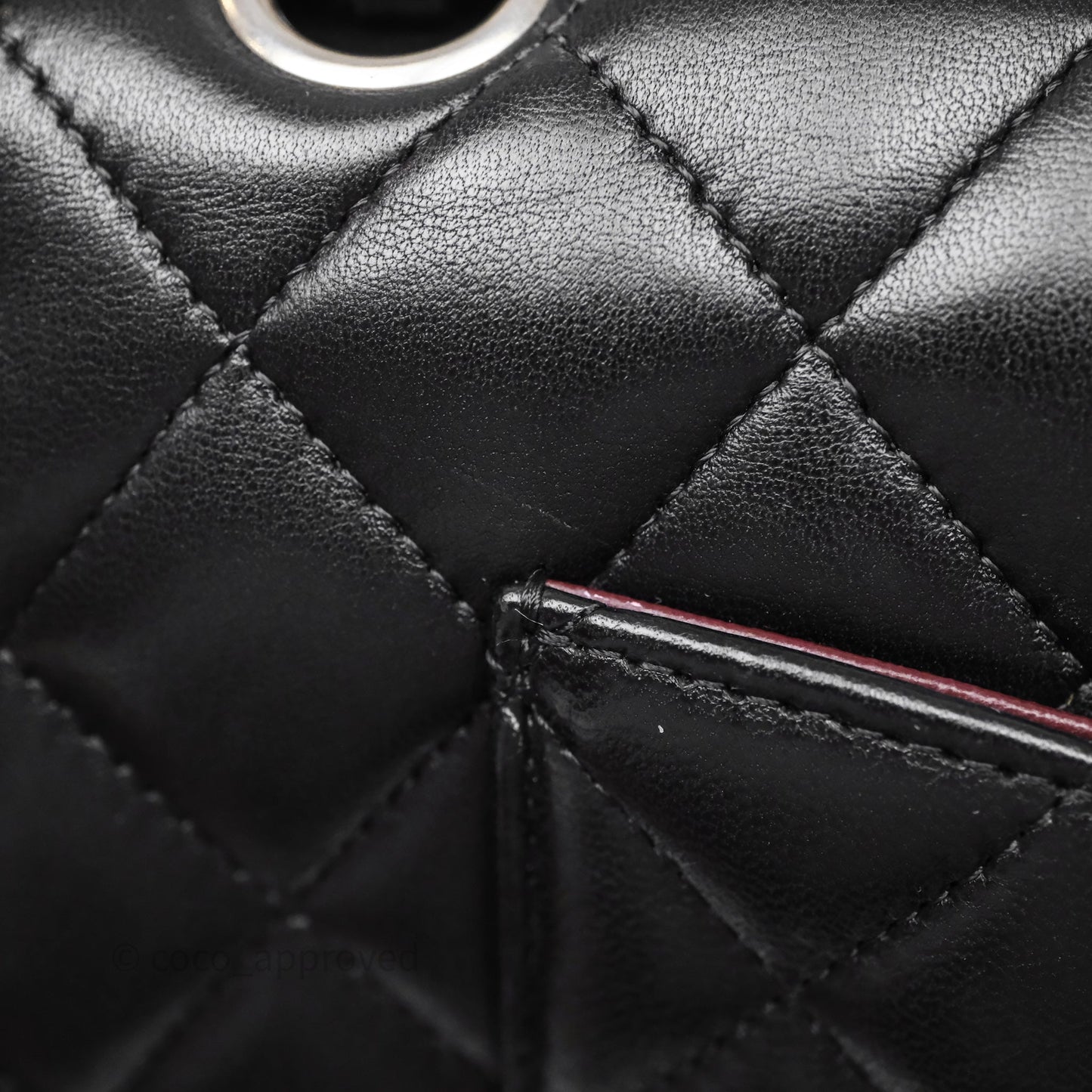 Chanel Classic M/L Medium Flap Quilted Black Lambskin Silver Hardware