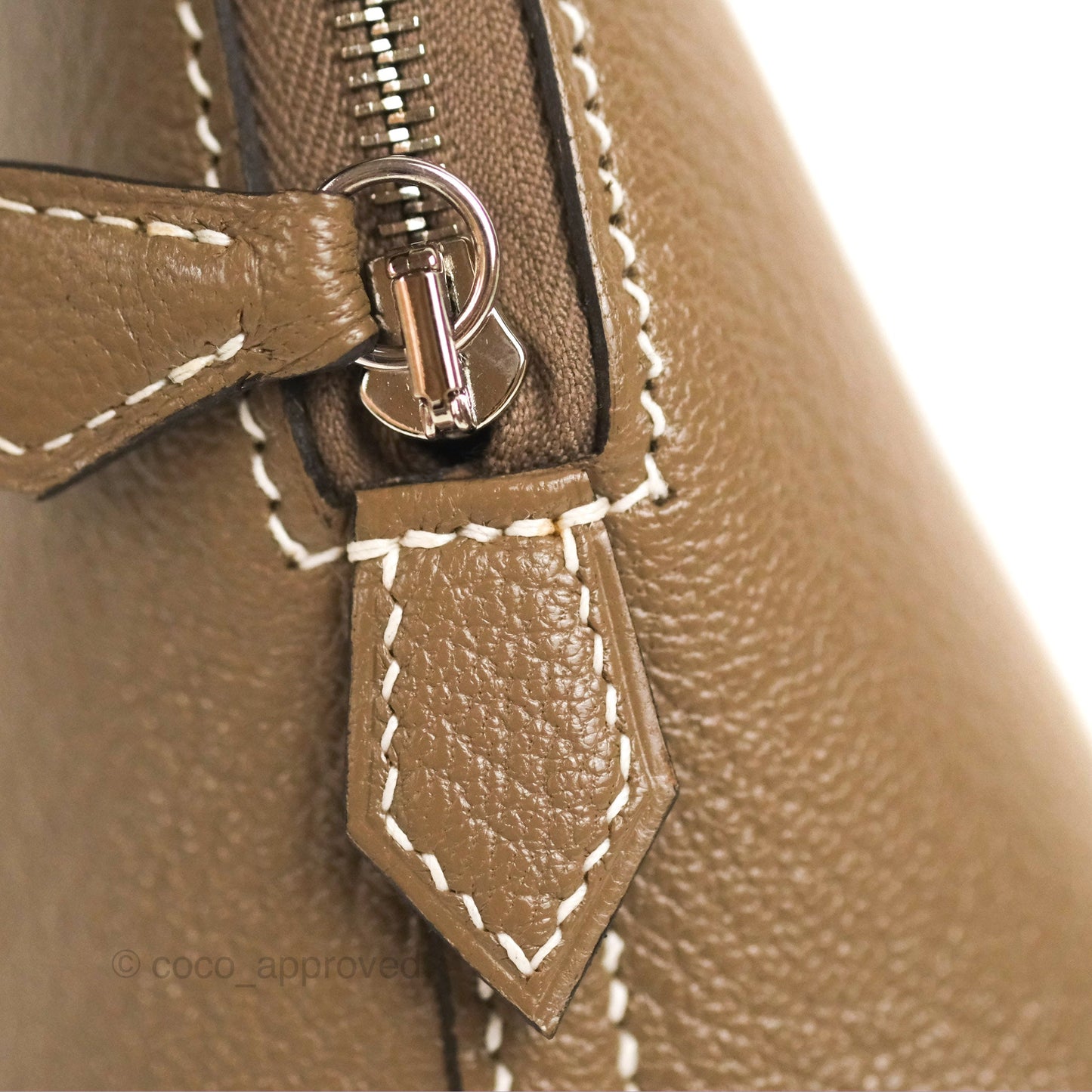 Hermès Bolide Mini 1923 Etoupe Chevre Mysore Palladium Hardware